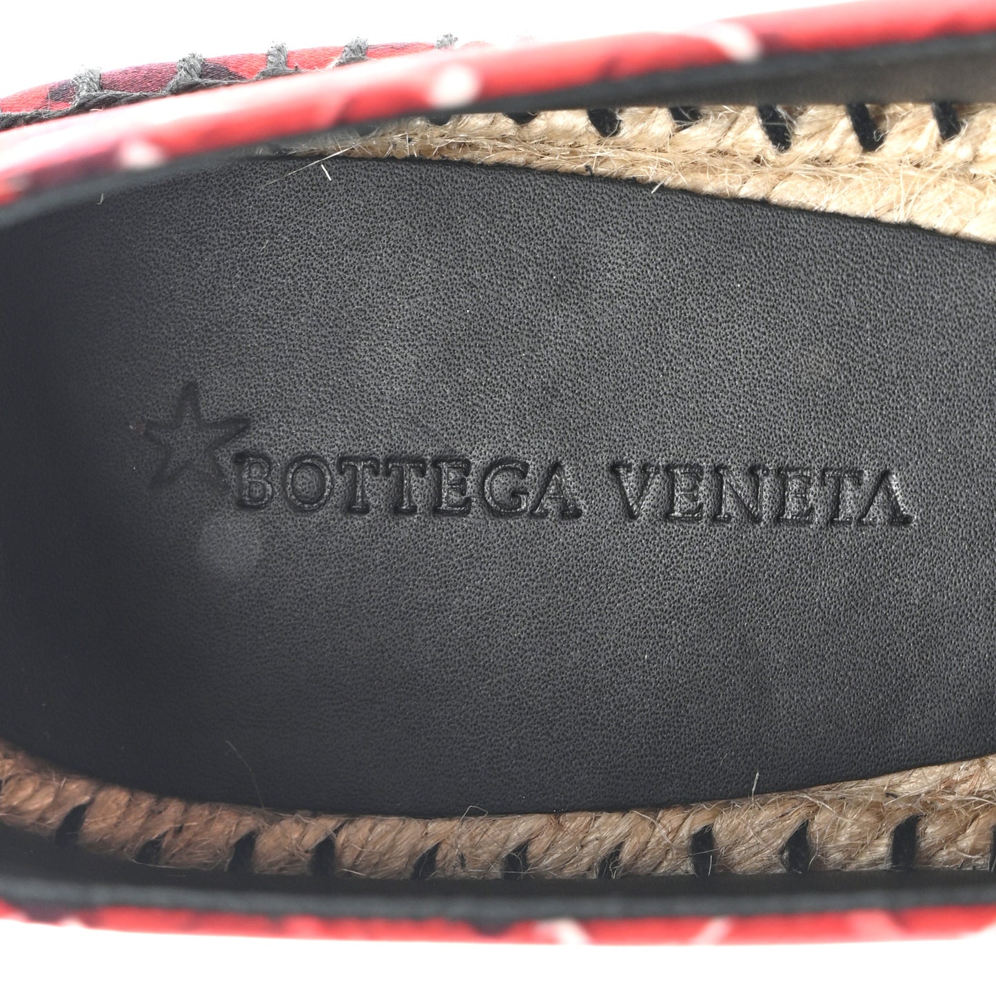 Satin Micro Square Grid Espadrille 36 Red Multicolor