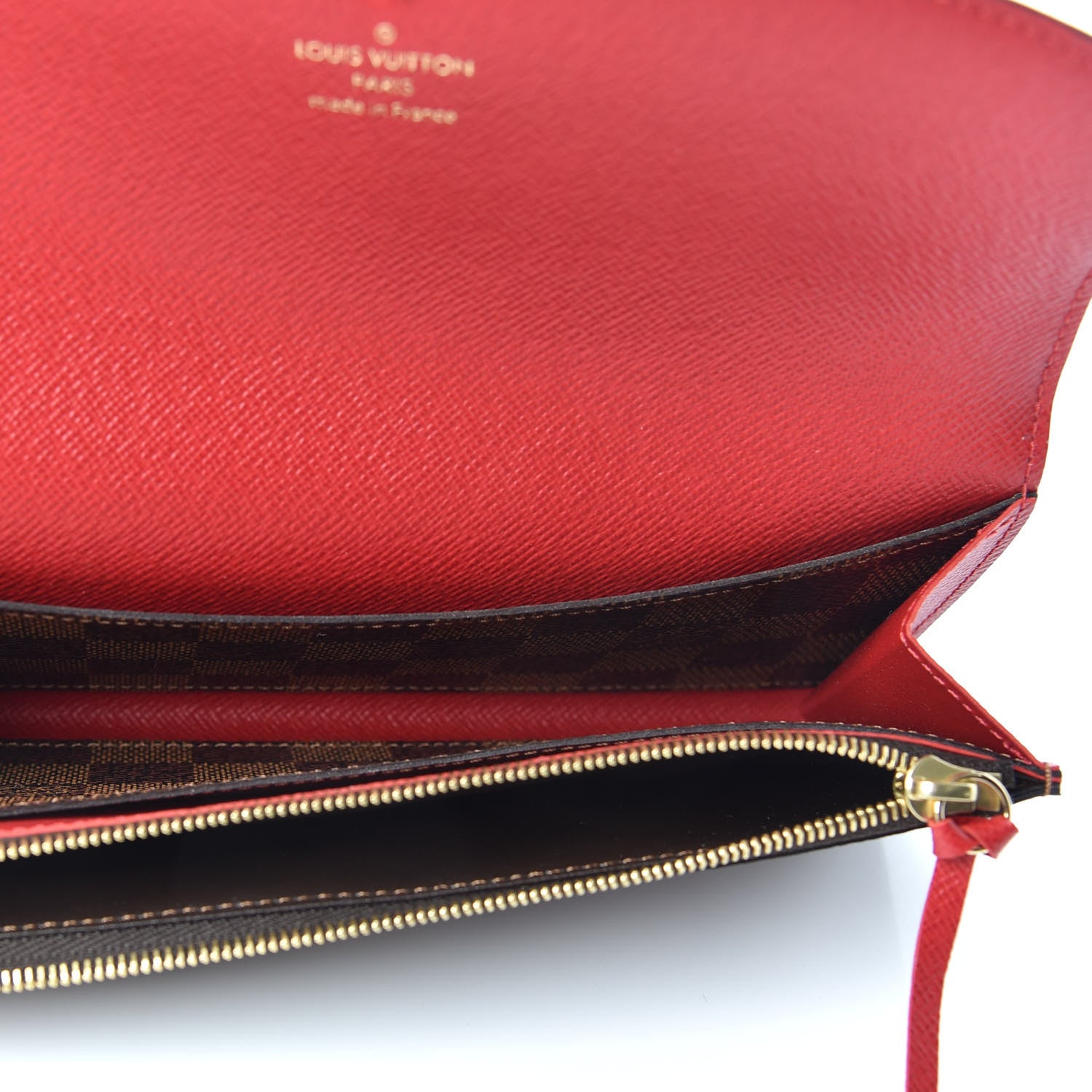 Louis Vuitton Damier Ebene Emilie Wallet Red 5 of 7