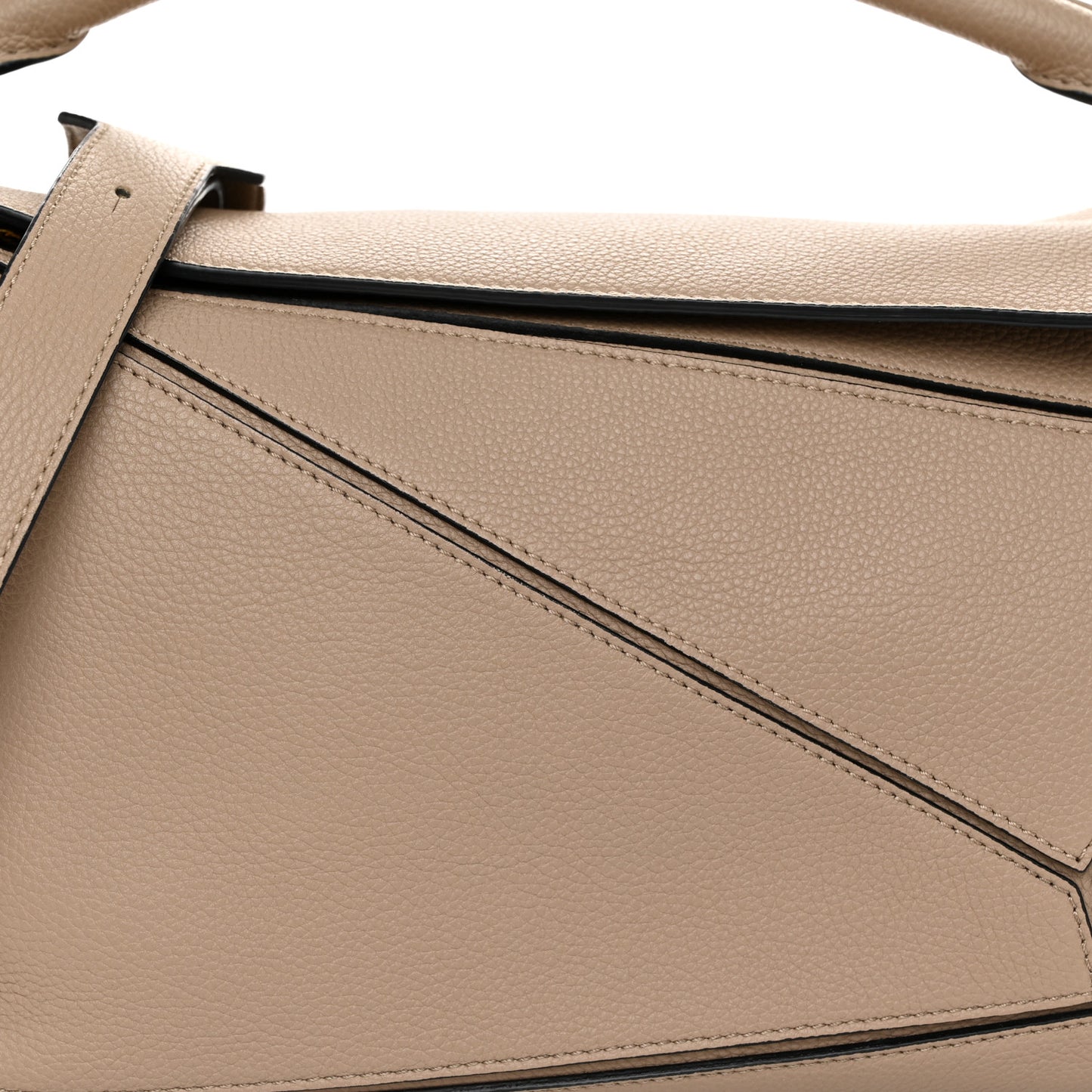 Grained Calfskin Medium Puzzle Bag Sand Mink