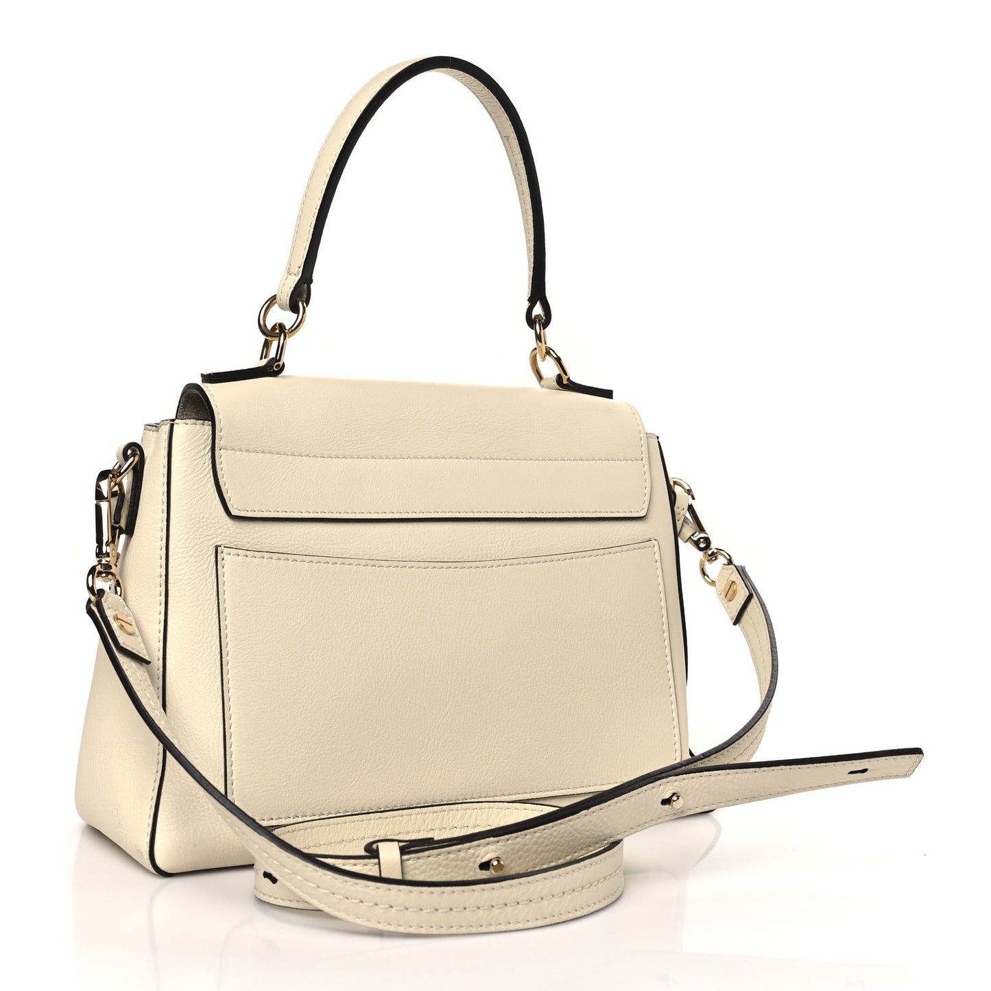 Calfskin Small Faye Day Shoulder Bag Off White