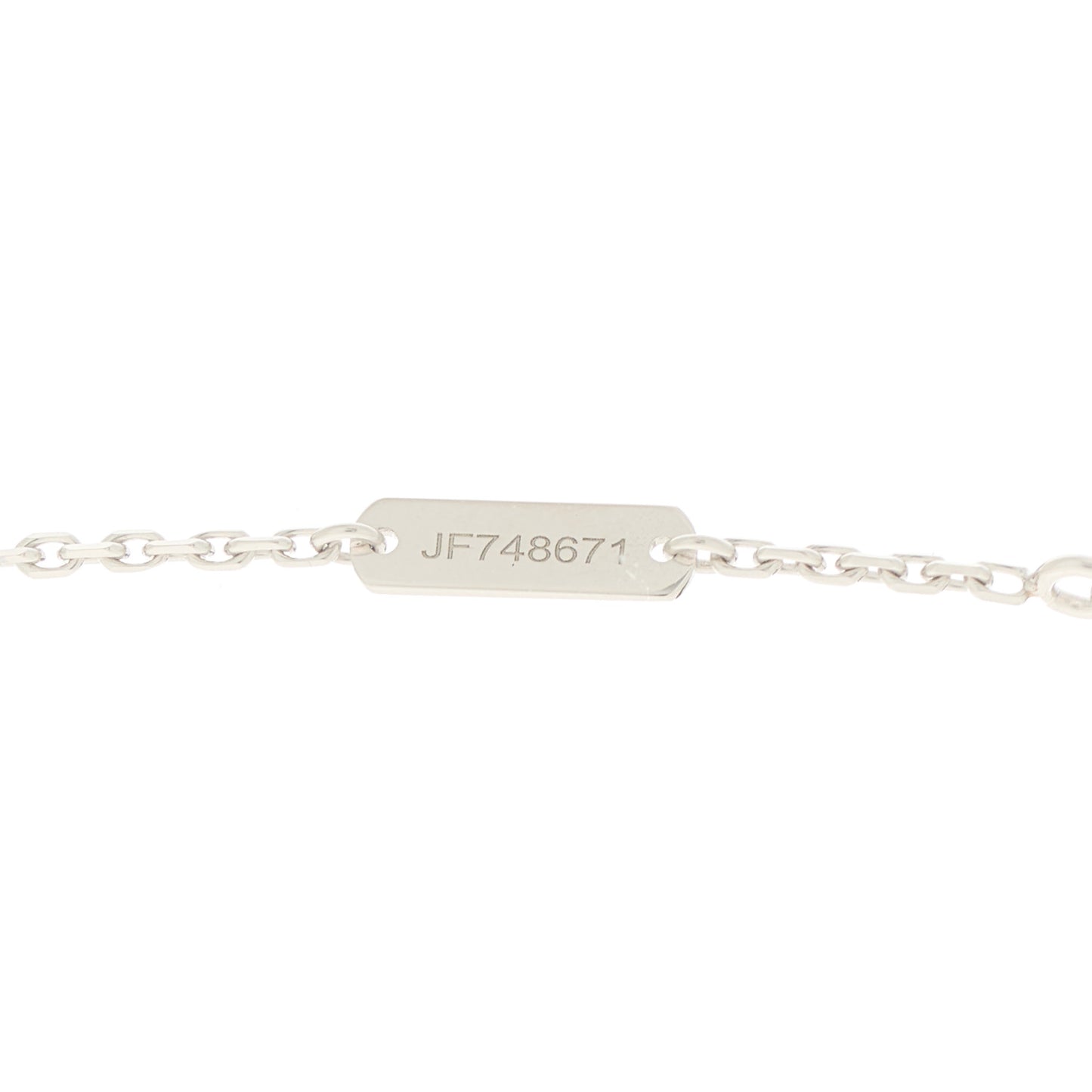 18K White Gold Mother Of Pearl Vintage Alhambra Pendant Necklace