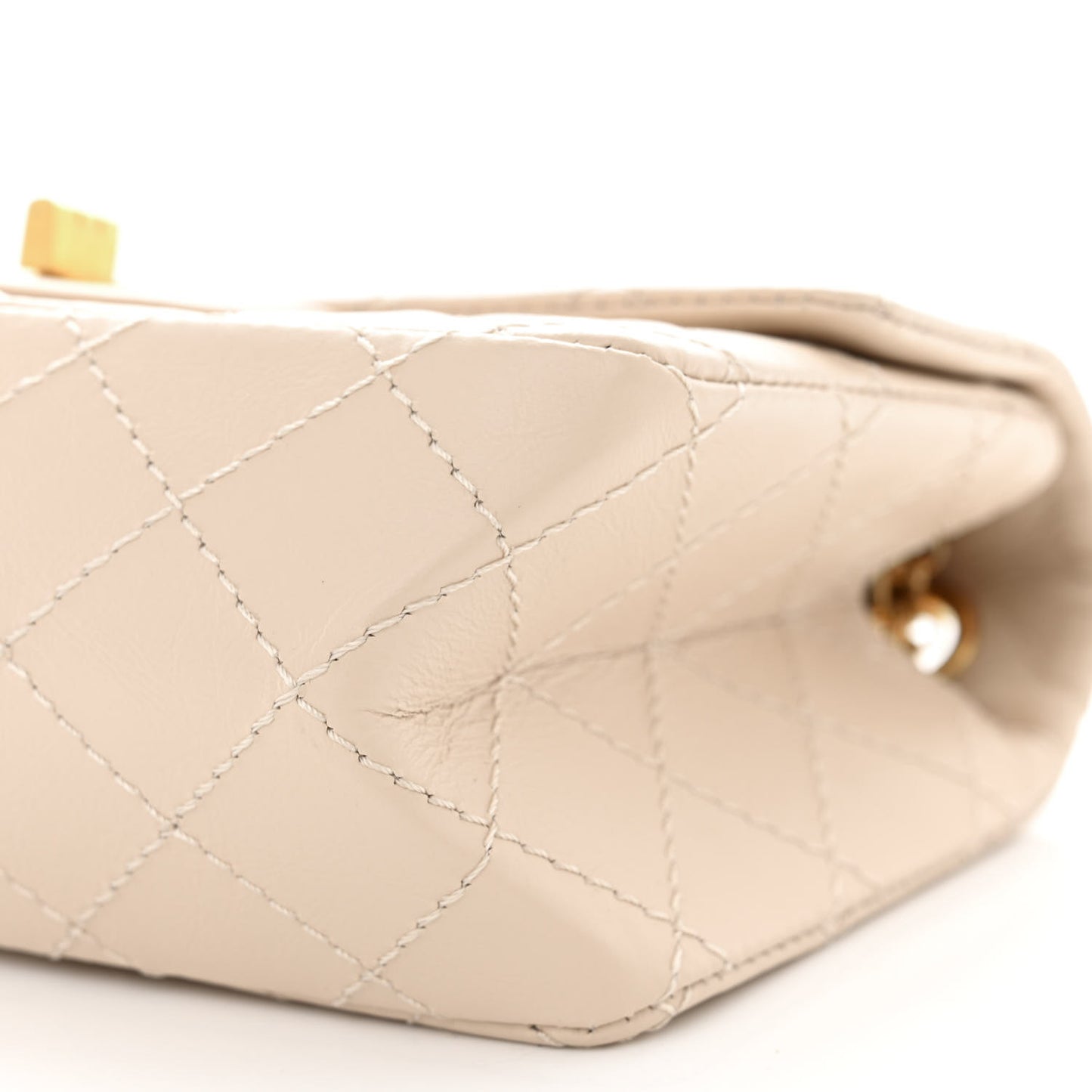 Aged Calfskin Quilted 2.55 Reissue Mini Flap Ecru