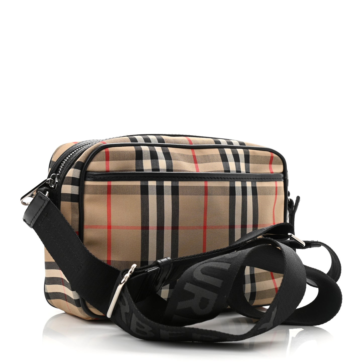 Vintage Check Calfskin Small Camera Bag Archive Beige