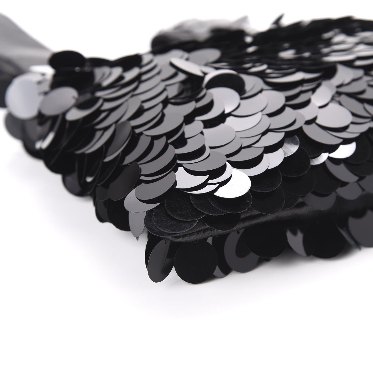 Sequin Paillettes Soft Calf Bag Black