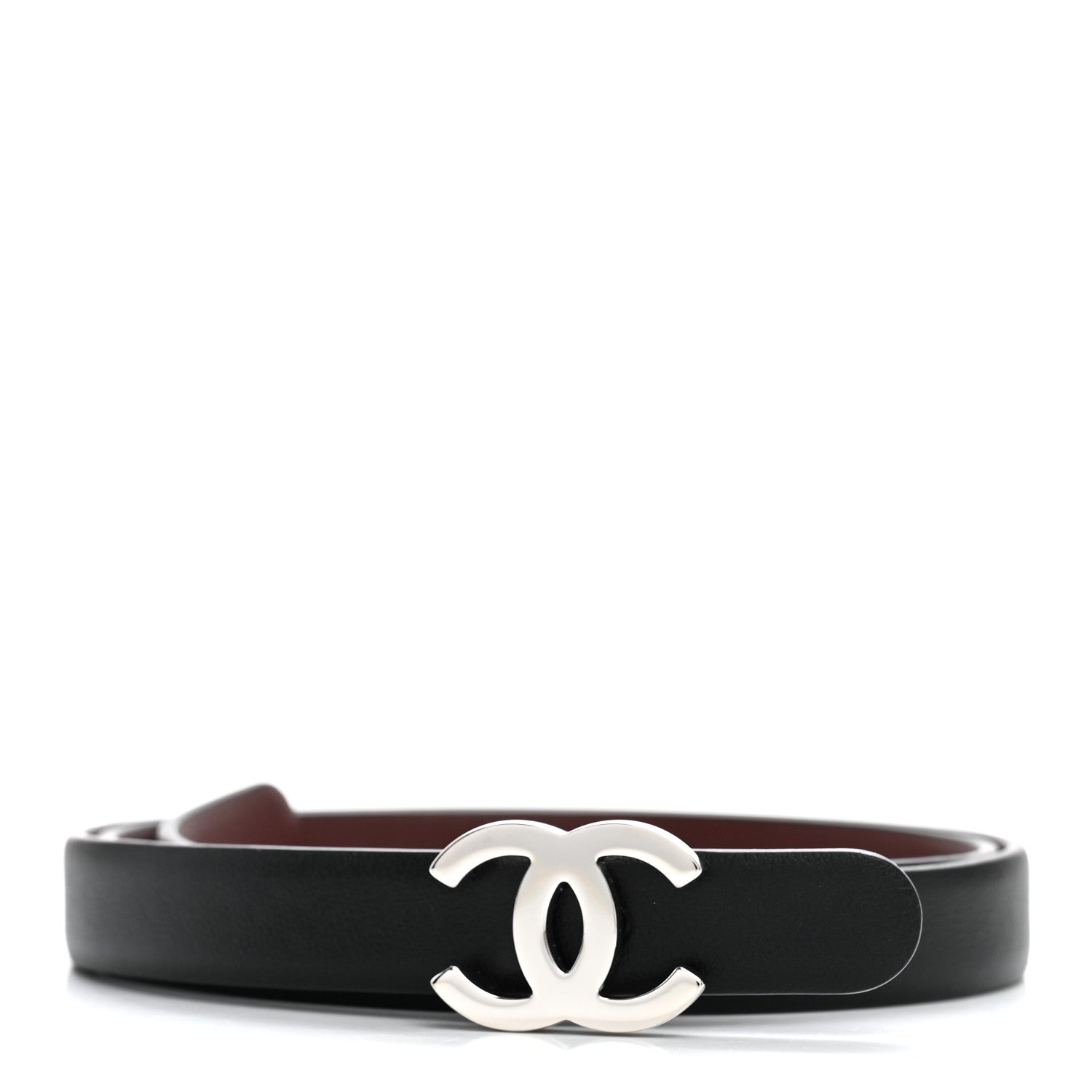 Chanel Calfskin CC Reversible Belt 70 28 Black Burgundy 1913237