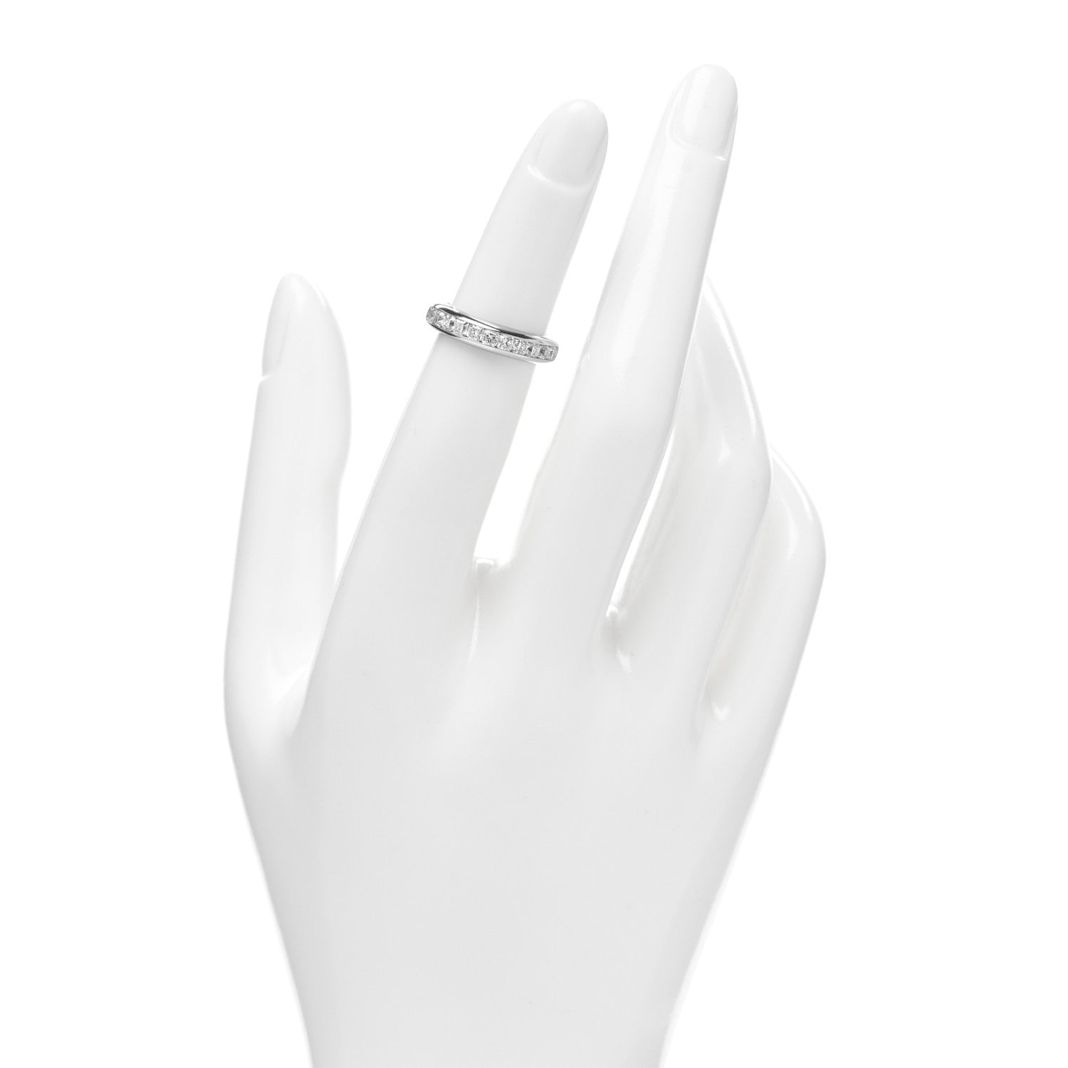 Tiffany Platinum Diamond Lucida Half Circle Wedding Band Ring 47 4 2 of 4