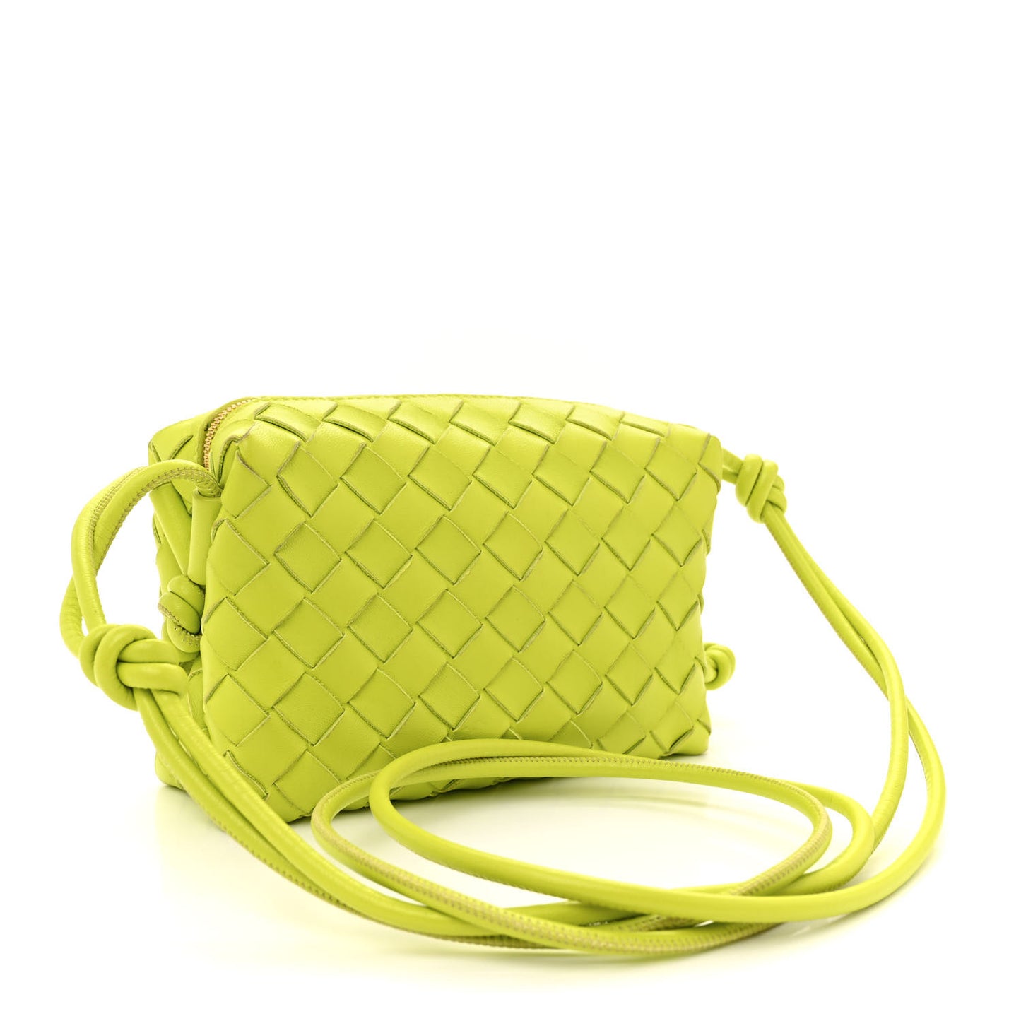 Nappa Intrecciato Mini Loop Camera Bag Acid Kiwi