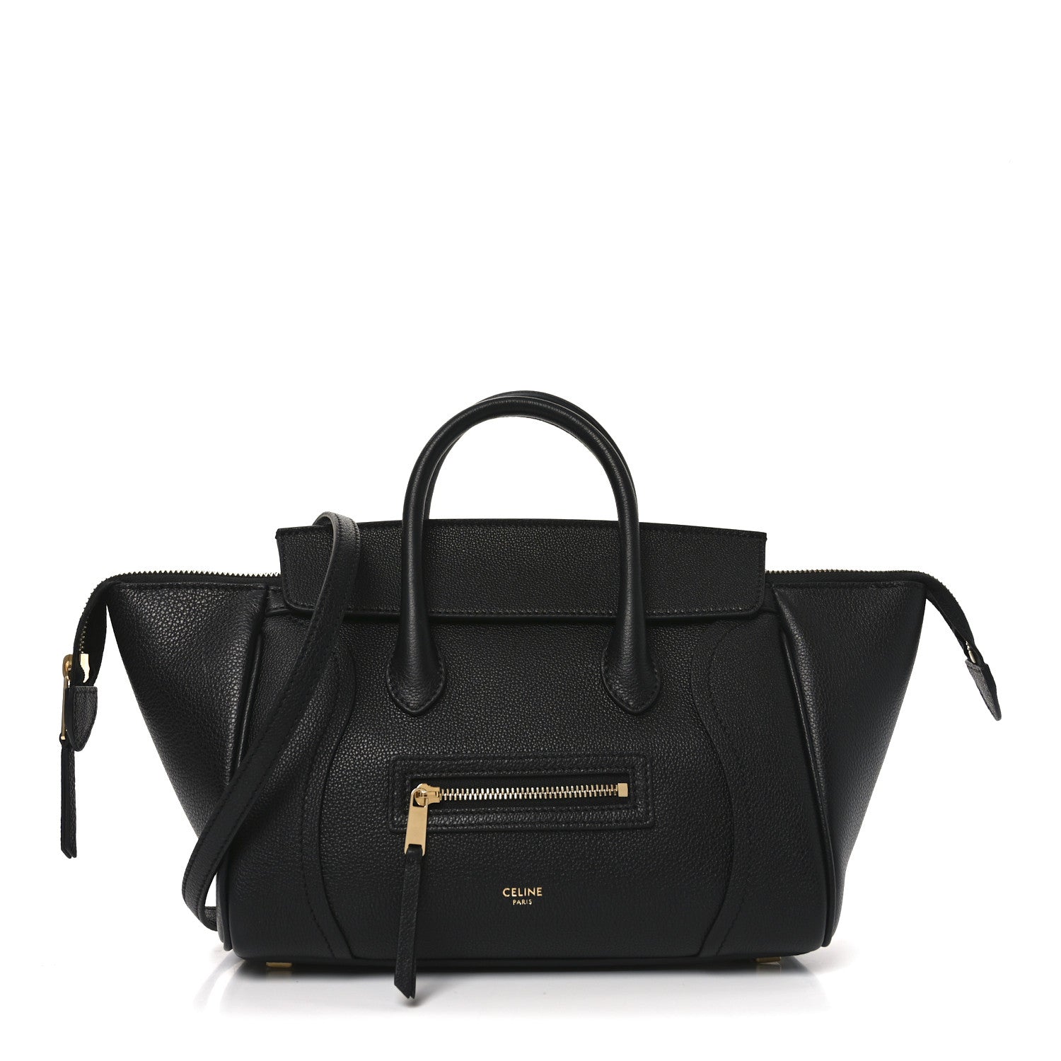 Celine Supple Shiny Lambskin Little New Luggage Black 1834406