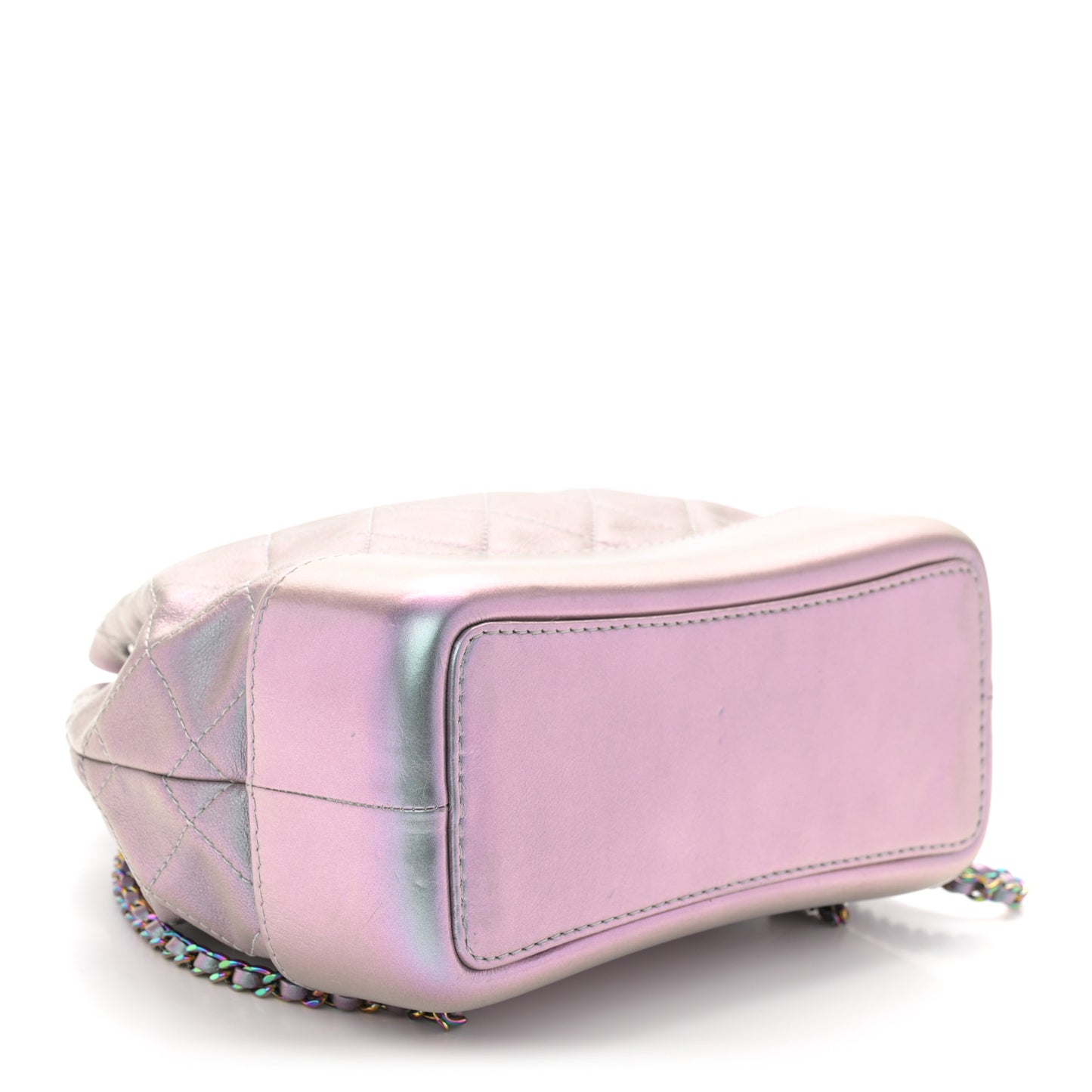 Iridescent Lambskin Calfskin Small Quilted Gabrielle Backpack Light Purple