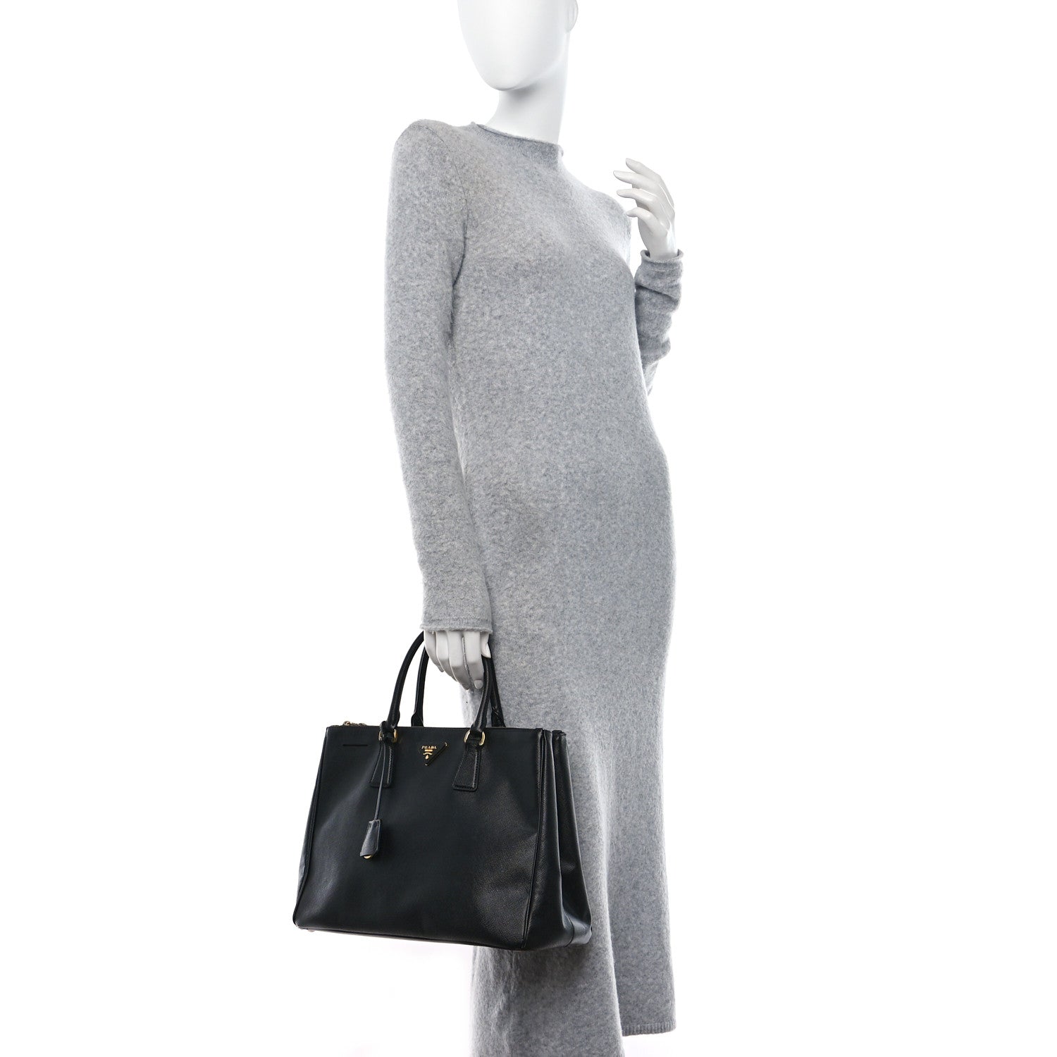 Prada Saffiano Large Galleria Double Zip Tote Black 2 of 14