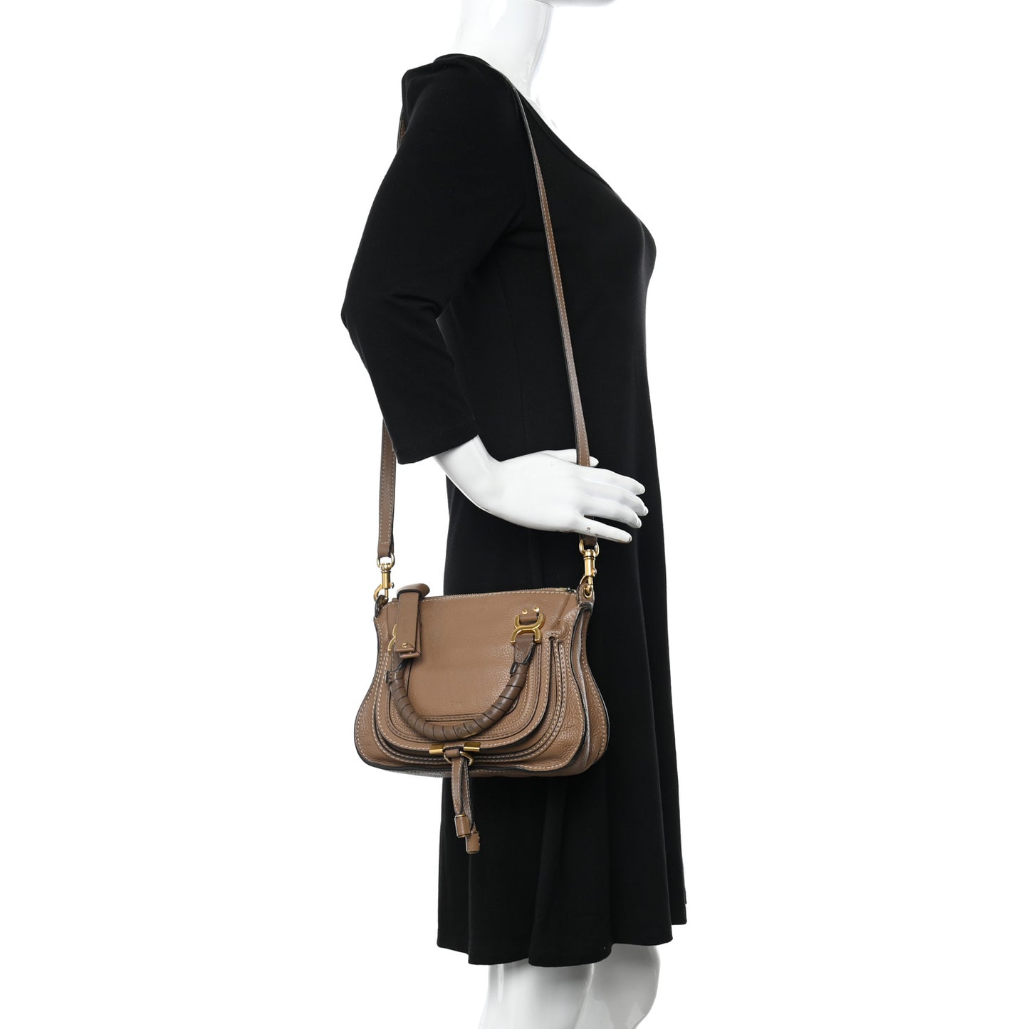 Calfskin Mini Marcie Satchel Nut