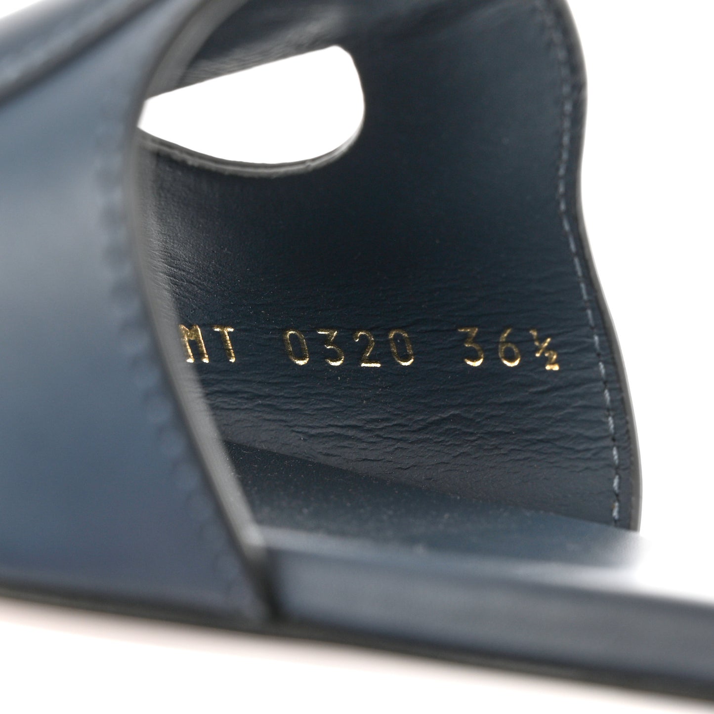 Calfskin D-Club Mule Sandal 36.5 Dark Denim