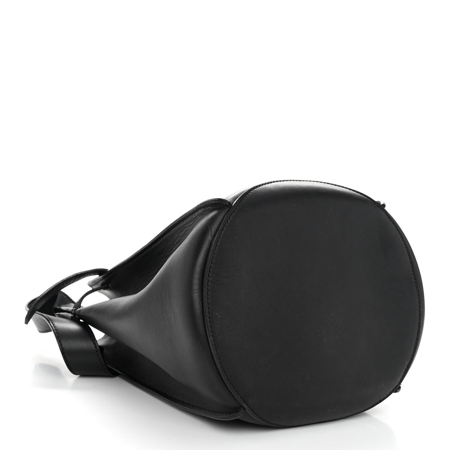 Smooth Calfskin Long Strap Big Bucket Bag Black