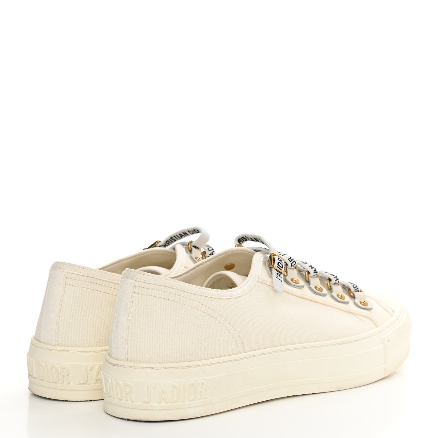 Christian Dior Canvas Dot Walk'N'Dior Low Top Sneakers 39 Milk 4 of 10