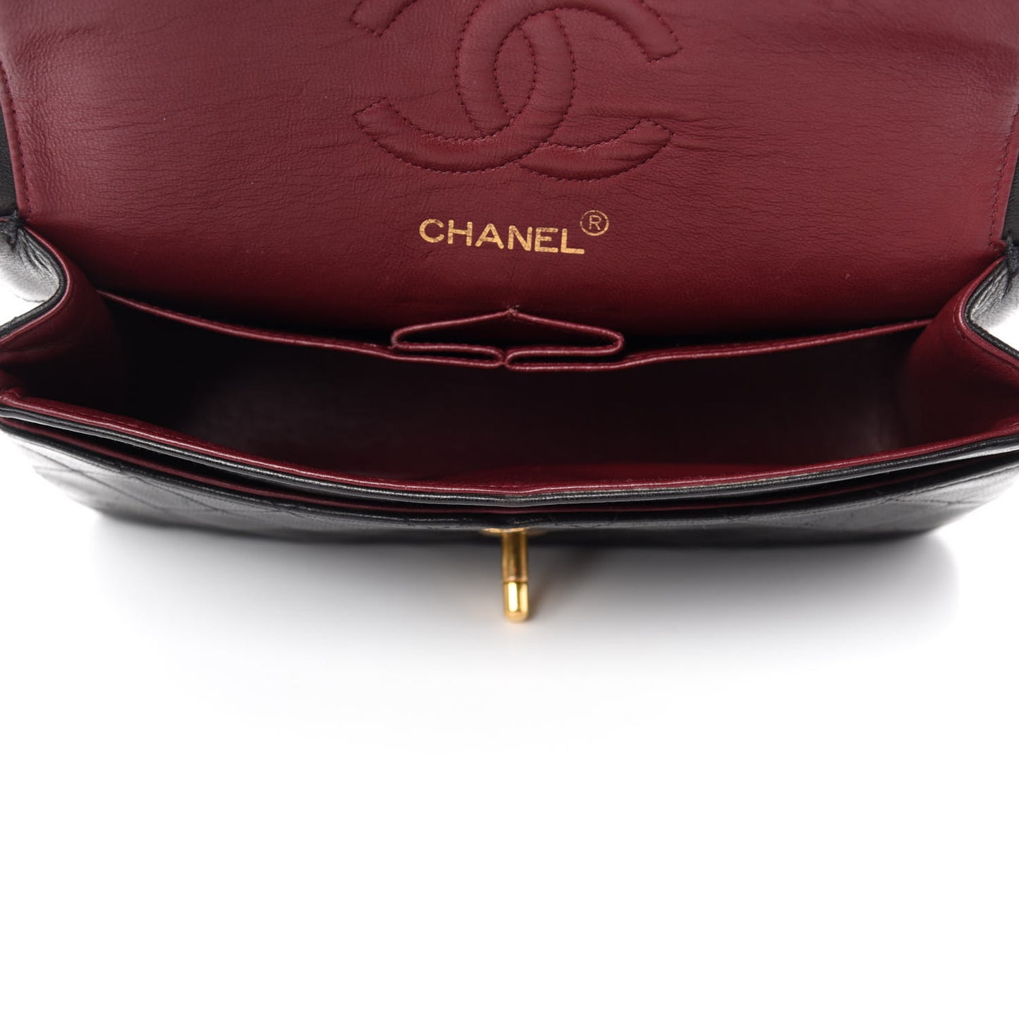 Lambskin Quilted Small Double Flap Black