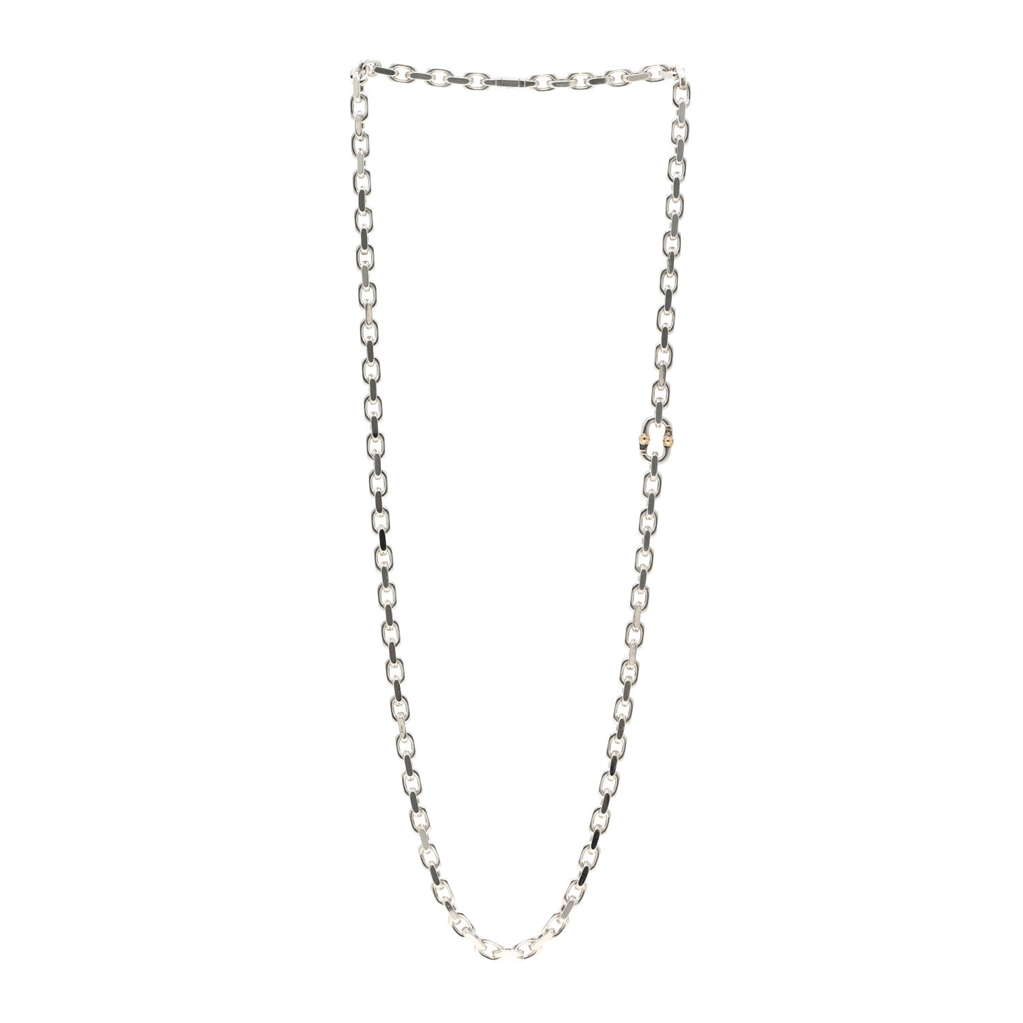 Sterling Silver 18K Yellow Gold Makers Chain Necklace 24"