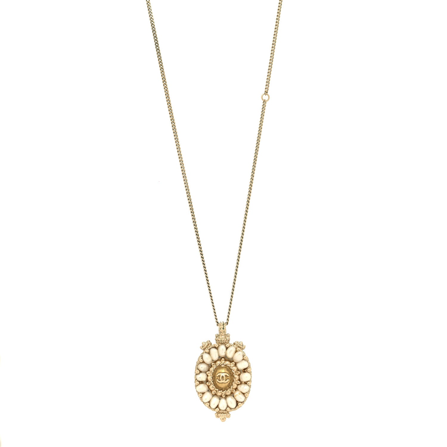 Chanel Metal Pearl Gripoix Necklace Gold 3 of 5