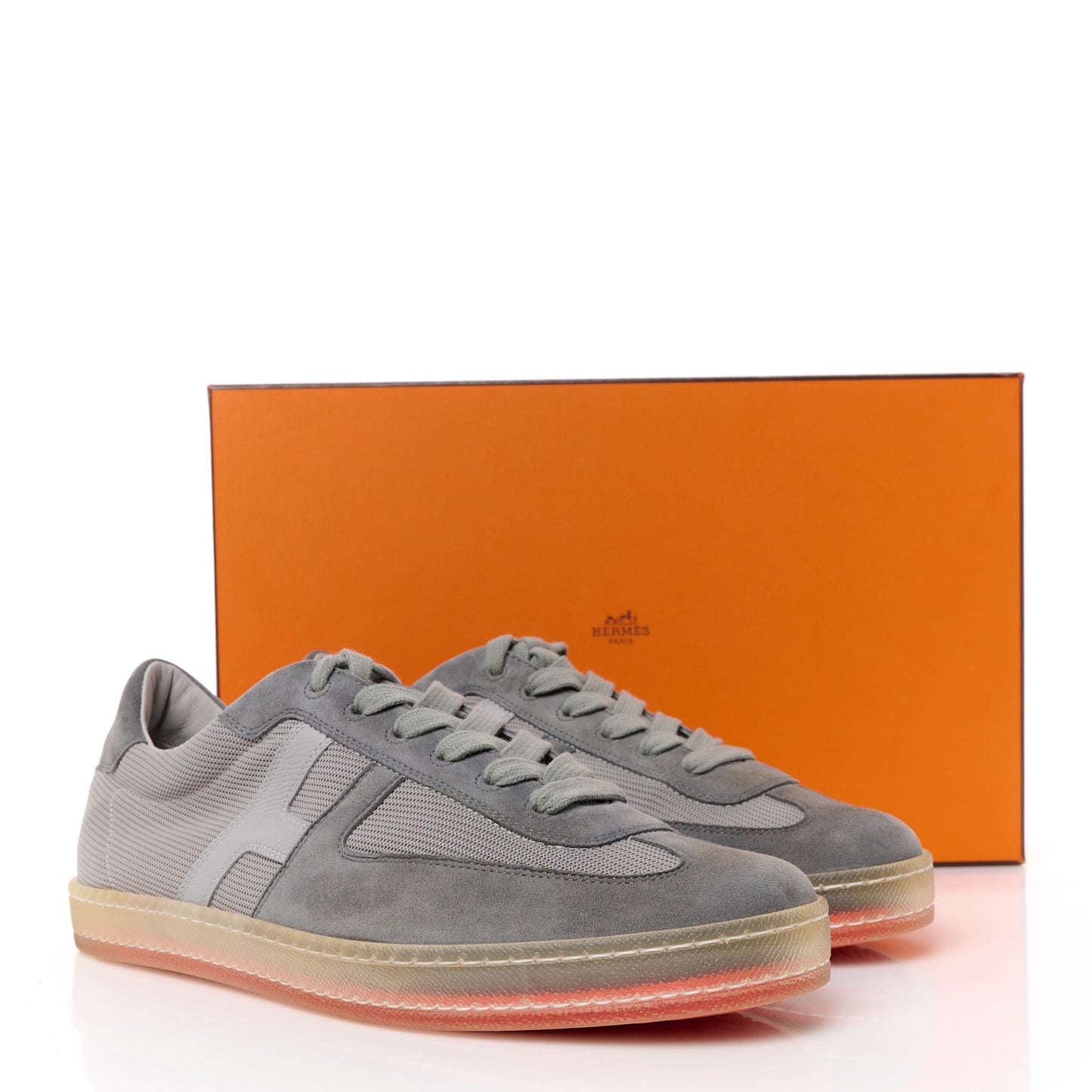 Epsom Technical Mesh Suede Mens Boomerang Sneakers 42 Gris