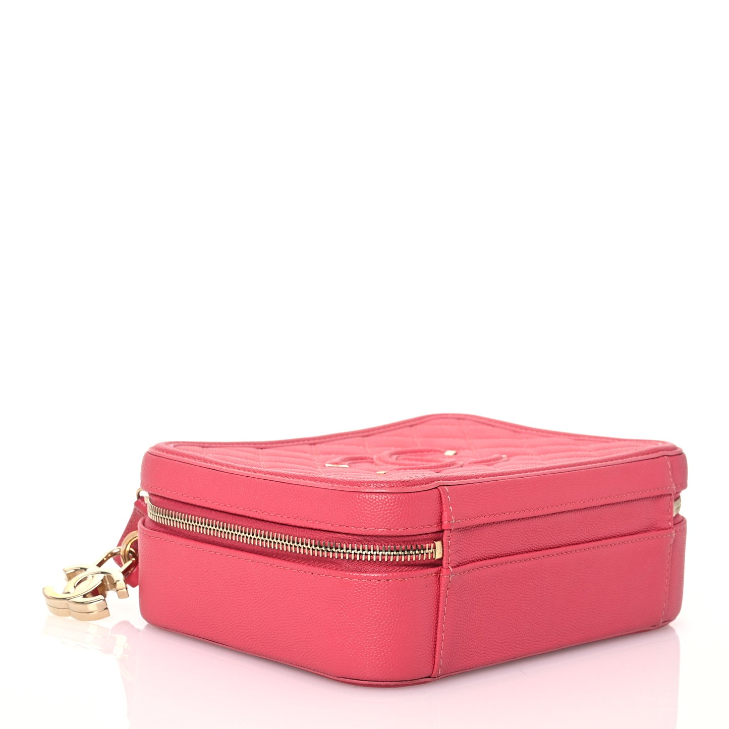 Caviar Quilted Medium CC Filigree Vanity Case Pink