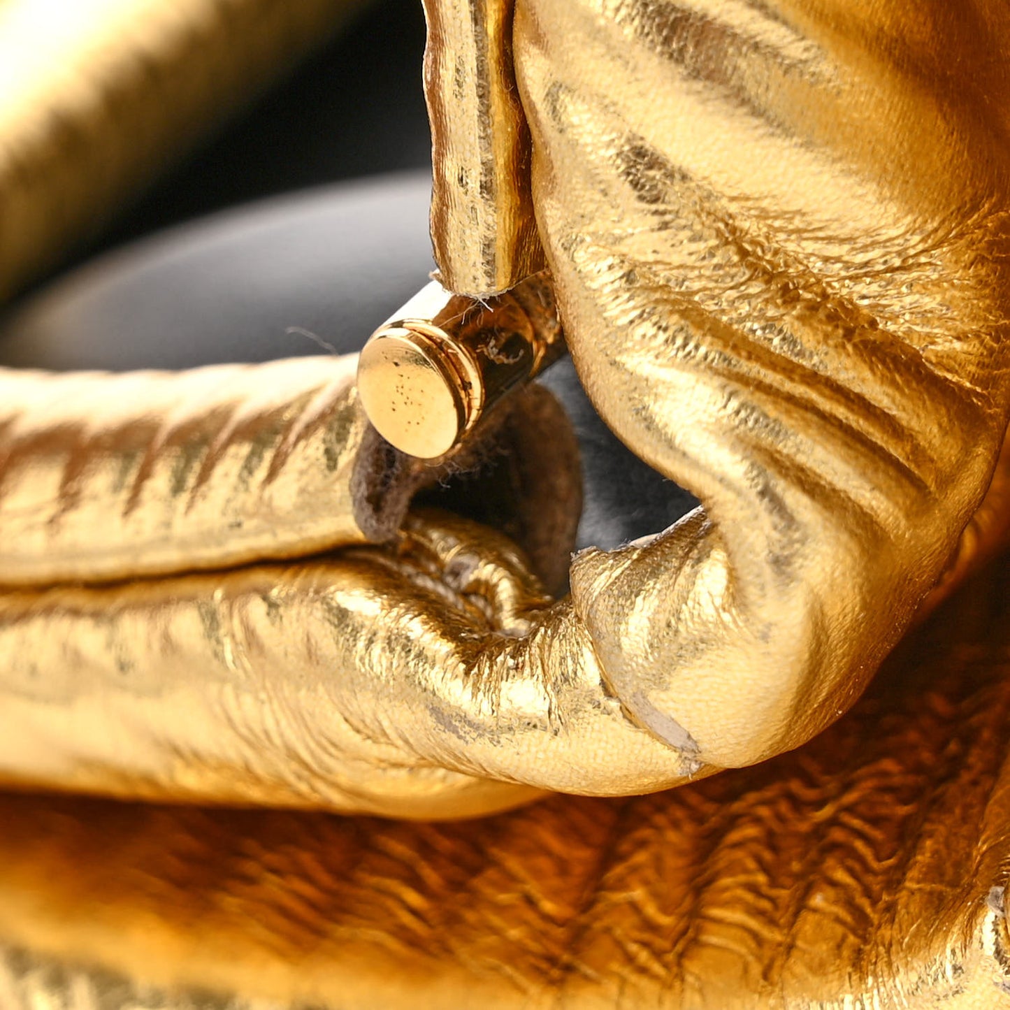 Metallic Bark Calfskin The Mini Pouch Gold