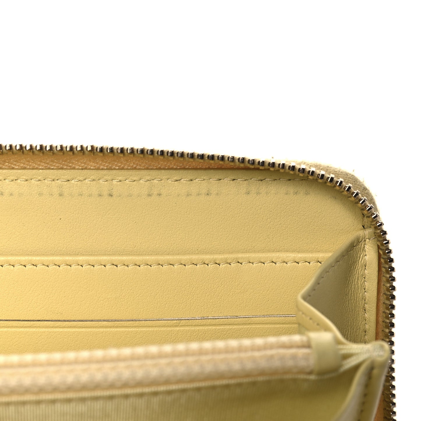 Caviar Quilted Filigree Zip Around Wallet Yellow