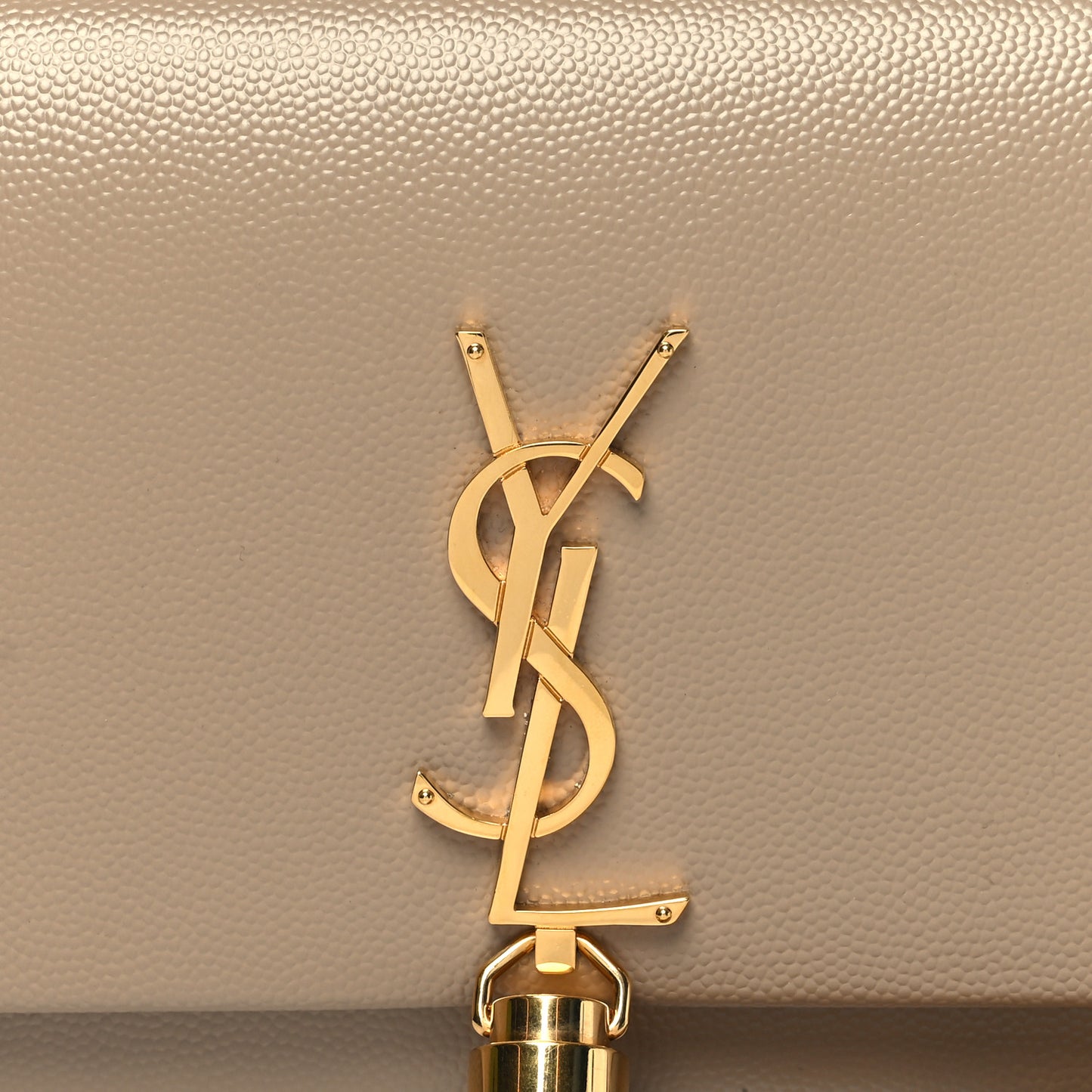 Grain De Poudre Classic Monogram Kate Tassel Chain Wallet Dark Beige