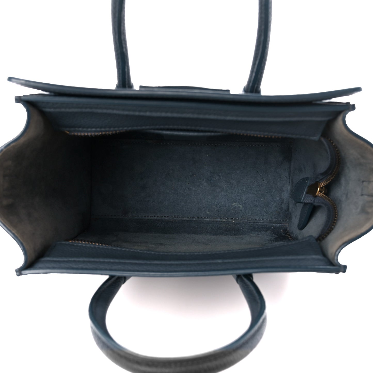 Drummed Calfskin Nano Luggage Petrol