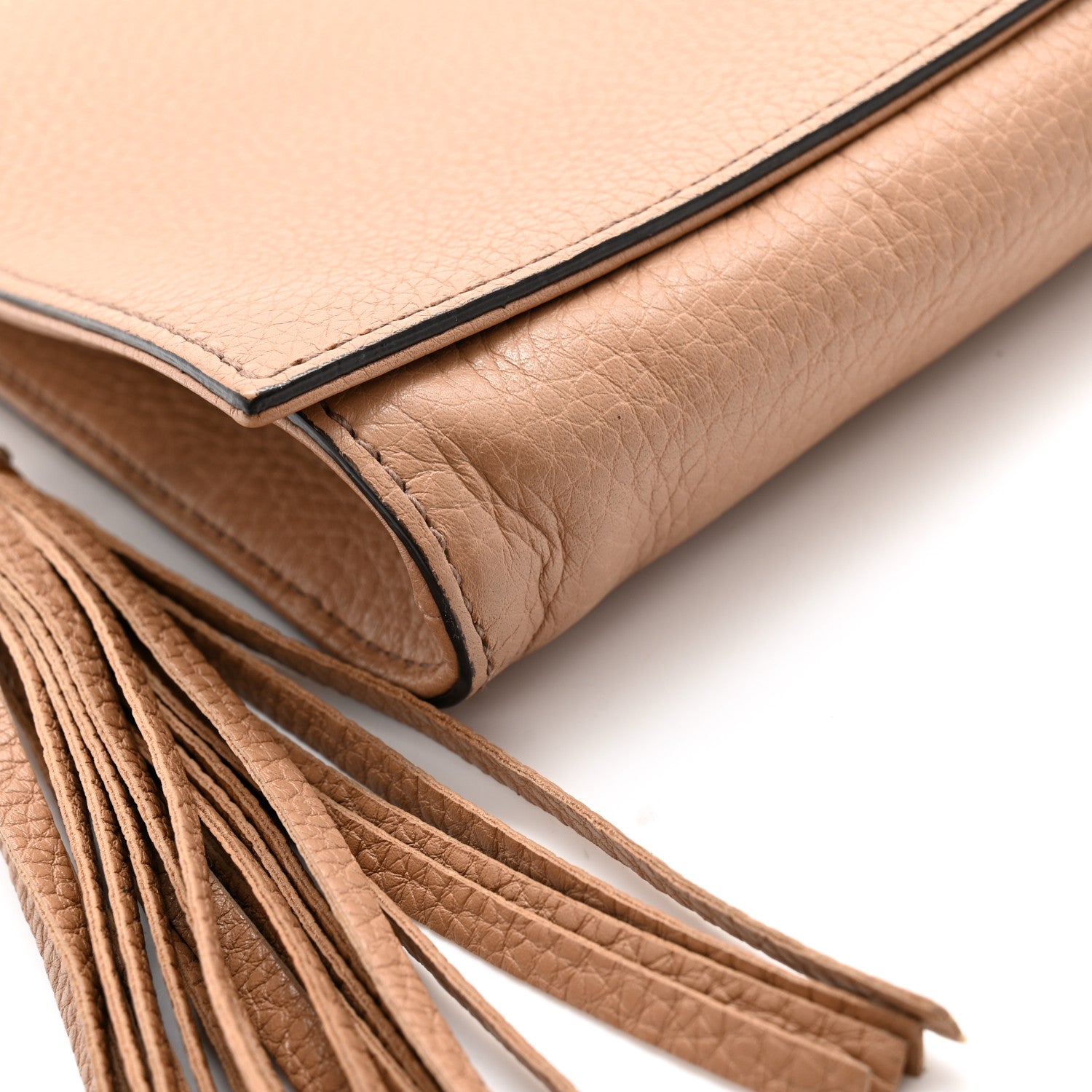 Gucci Pebbled Calfskin Medium Soho Clutch Camelia 10 of 12
