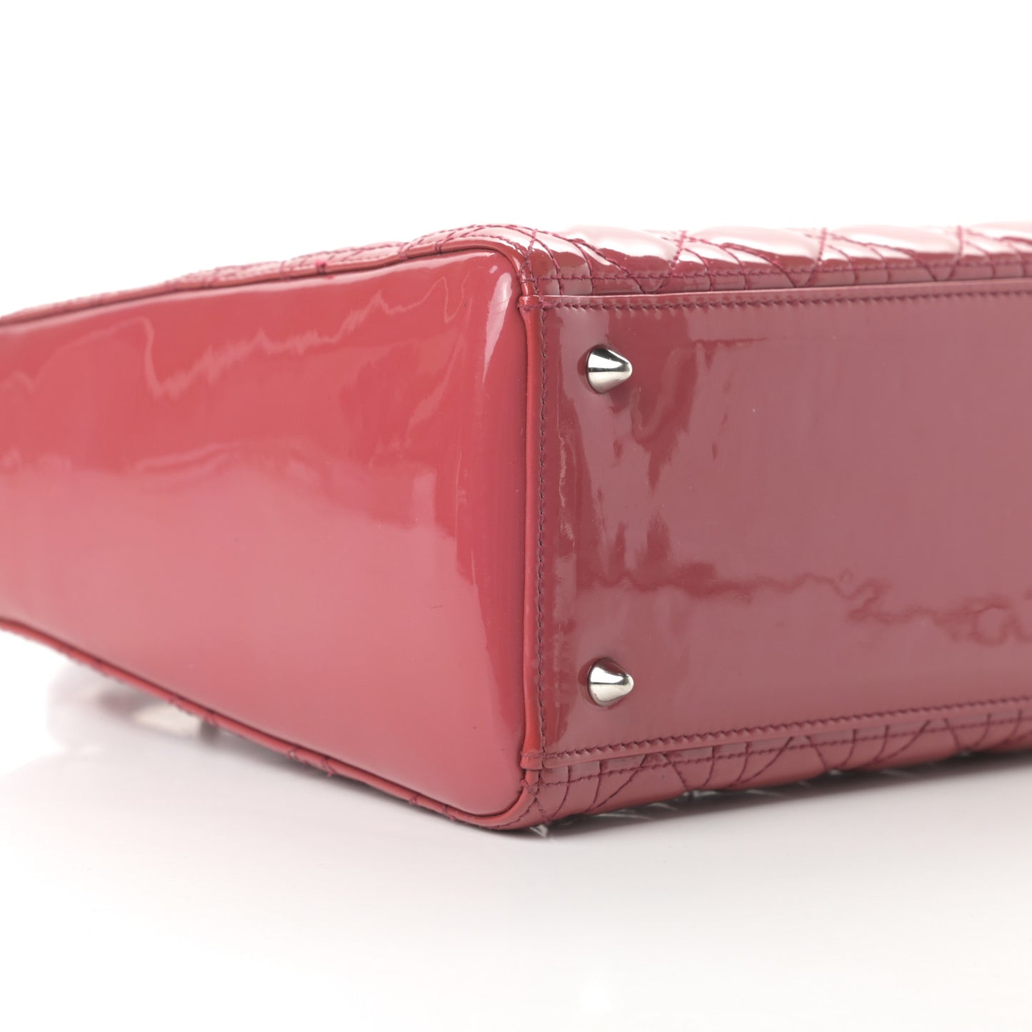 Patent Cannage Medium Lady Dior Dark Pink