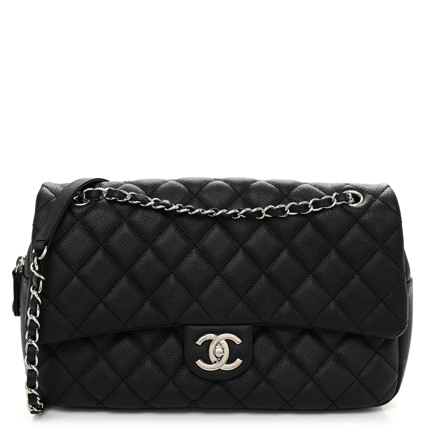 Caviar Quilted Jumbo Easy Flap Black