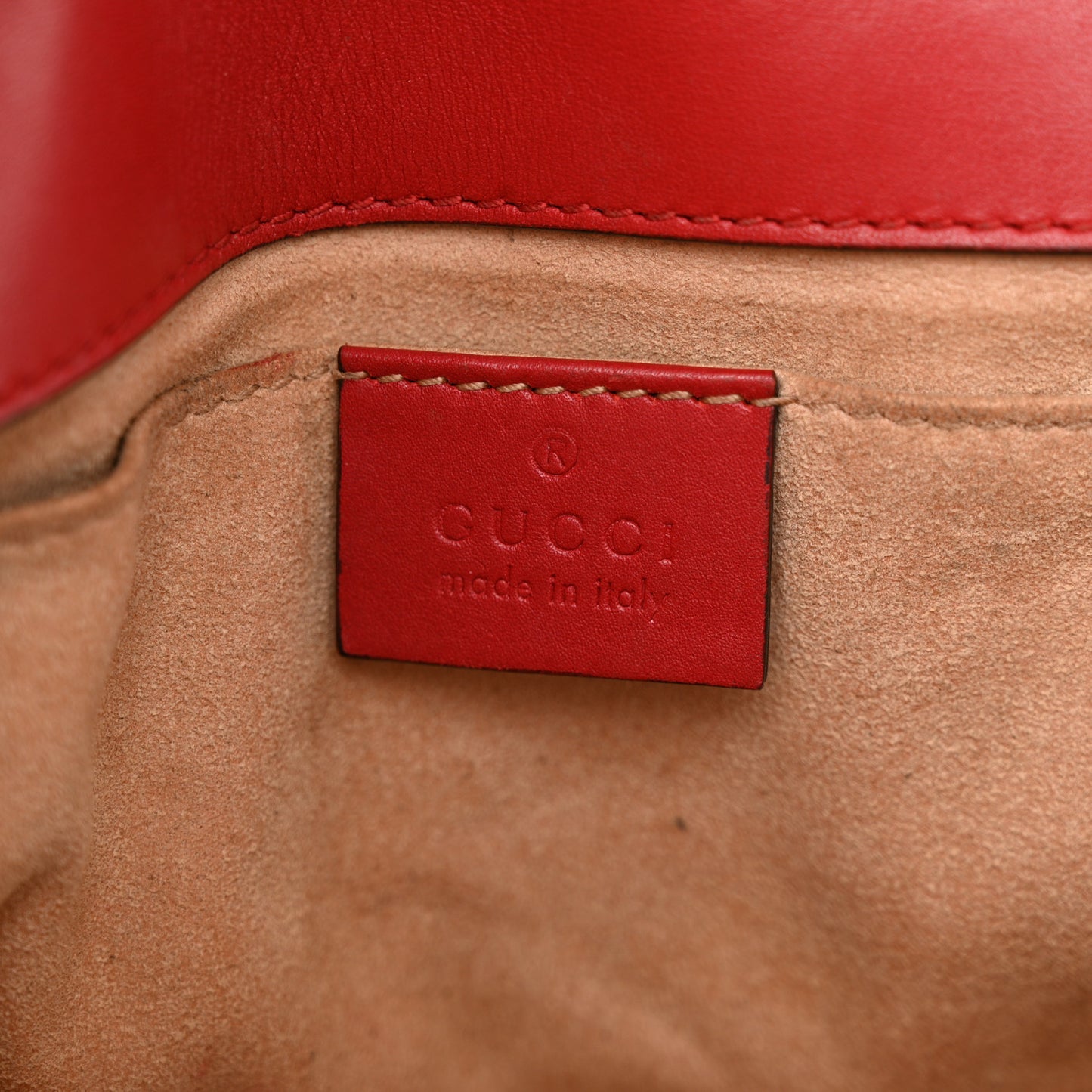 Calfskin Matelasse Mini GG Marmont Shoulder Bag Hibiscus Red