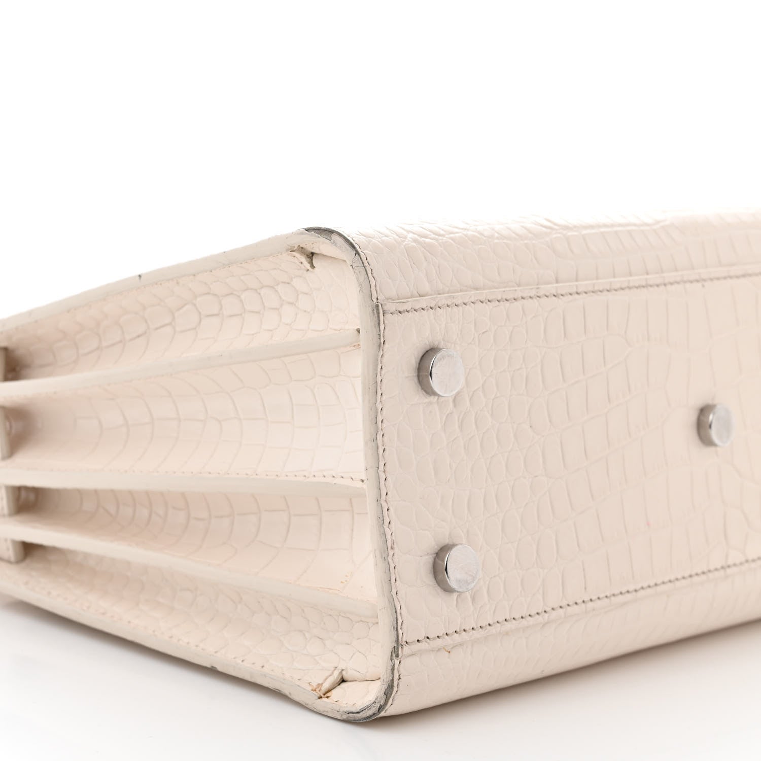 Saint Laurent Calfskin Crocodile Embossed Baby Sac De Jour Crema Soft 9 of 20