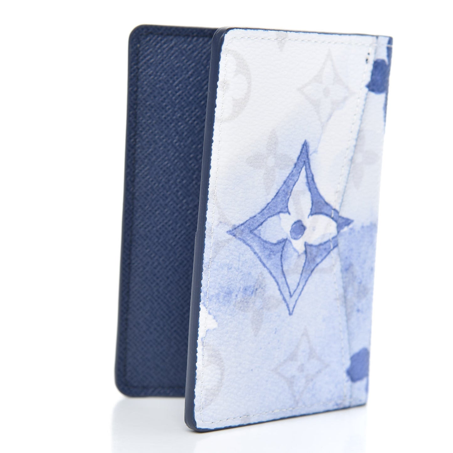 Monogram Watercolor Pocket Organizer Blue