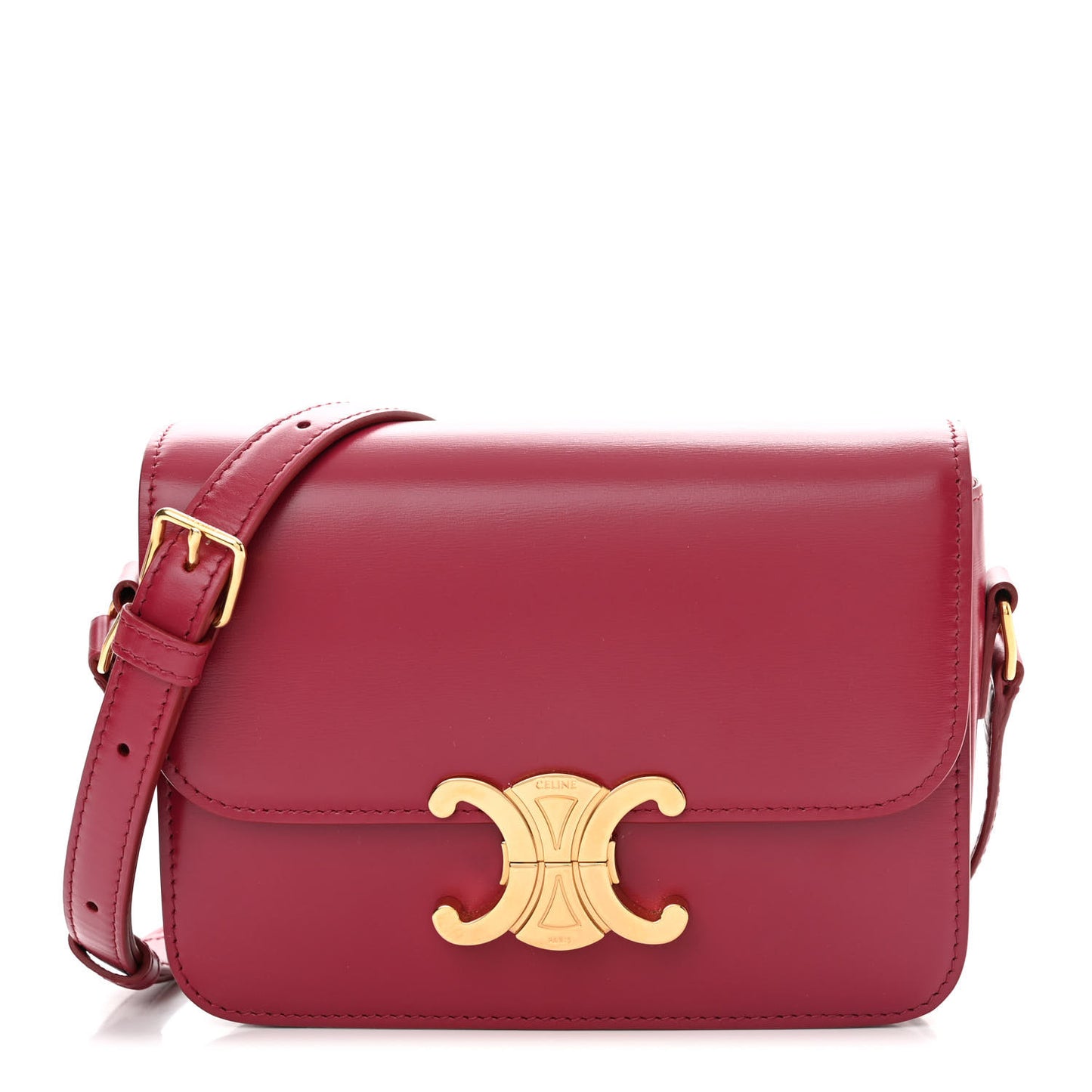 Shiny Calfskin Teen Triomphe Carmin