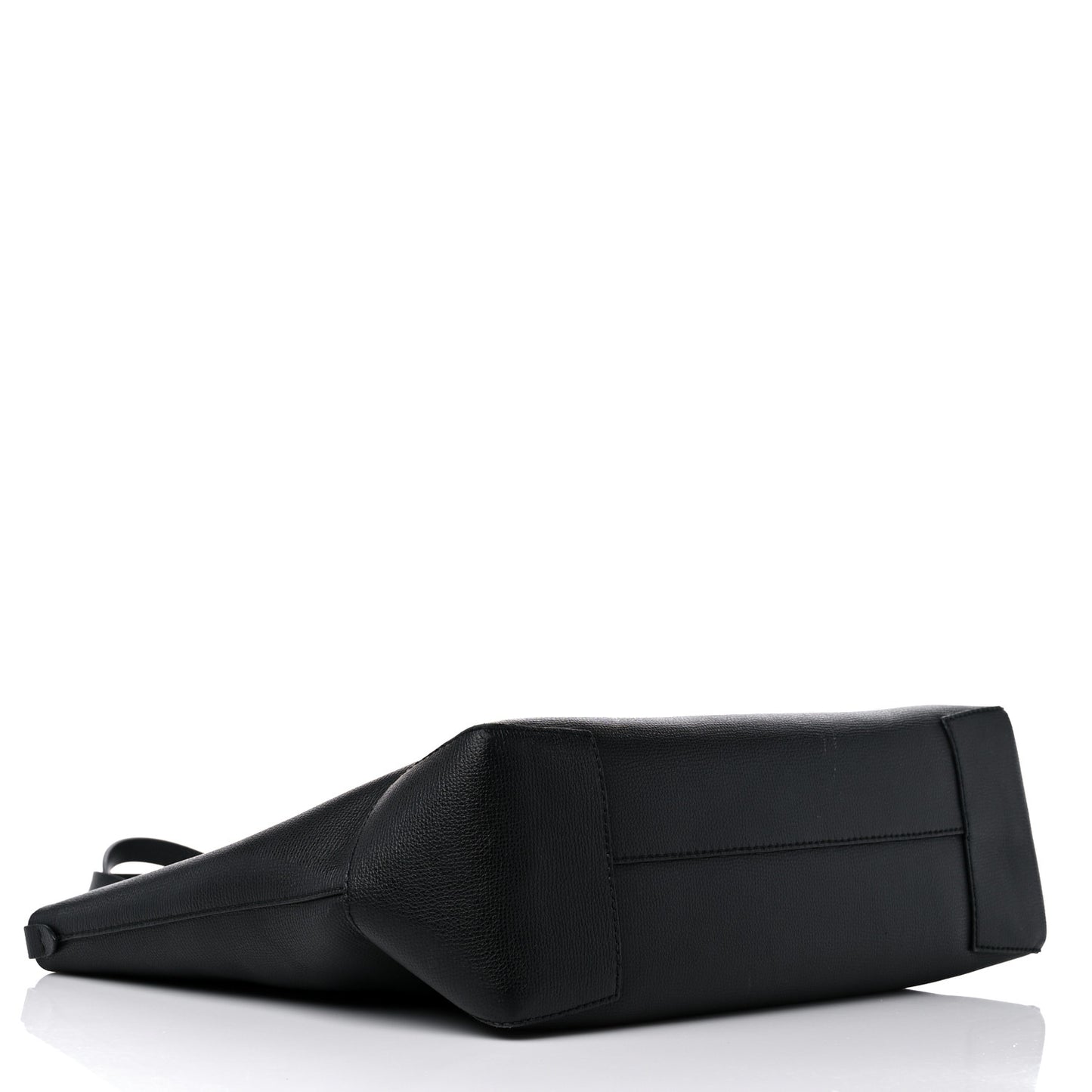 Calfskin TB Motif Embossed Medium Tote Black
