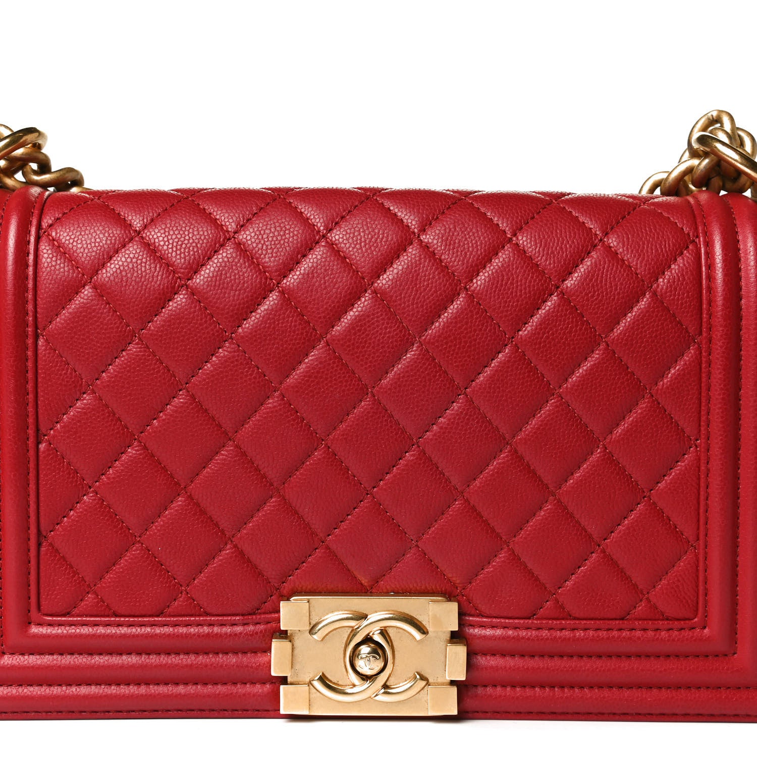 Chanel Caviar Quilted Medium Boy Flap Red 7 of 11