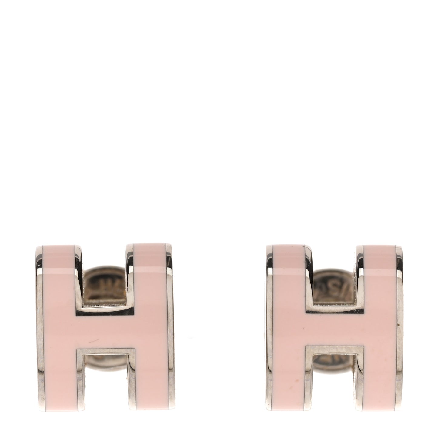 Palladium Lacquered Mini Pop H Earrings Rose Dragee
