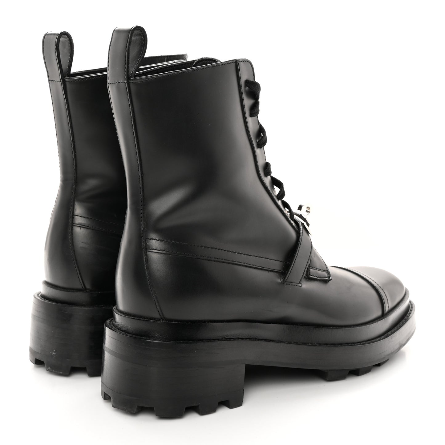 Glossed Calfskin Funk Ankle Boots 36 Black