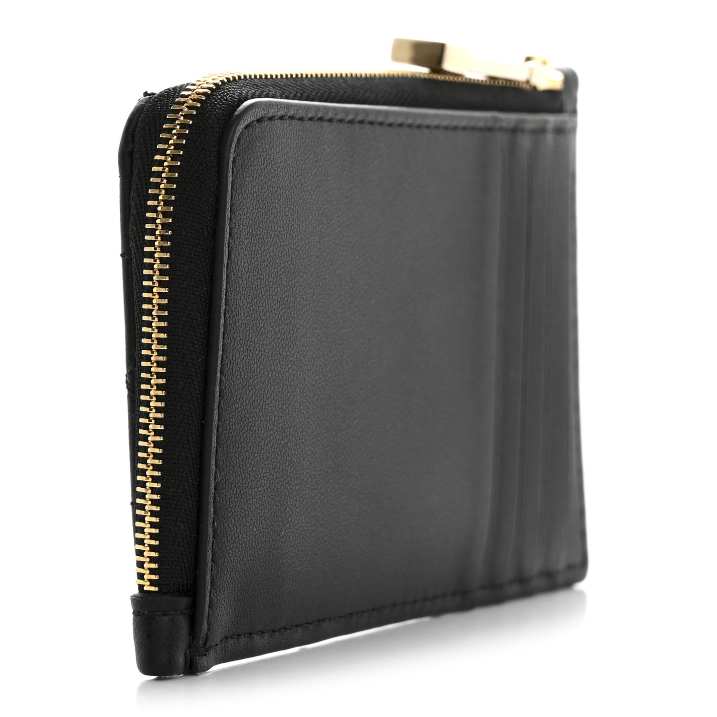 Supple Calfskin Cannage Lady Dior Cosmos Zipped Card Holder Black