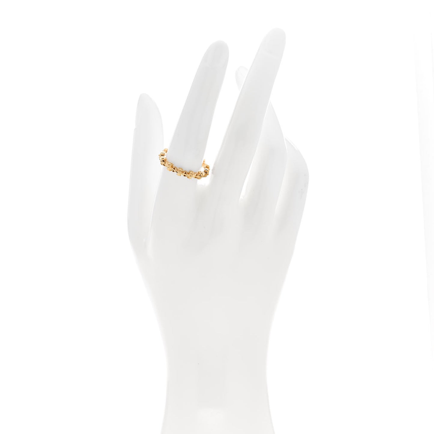 18K Yellow Gold Tiny E CH Plus Band Ring 58 8.25