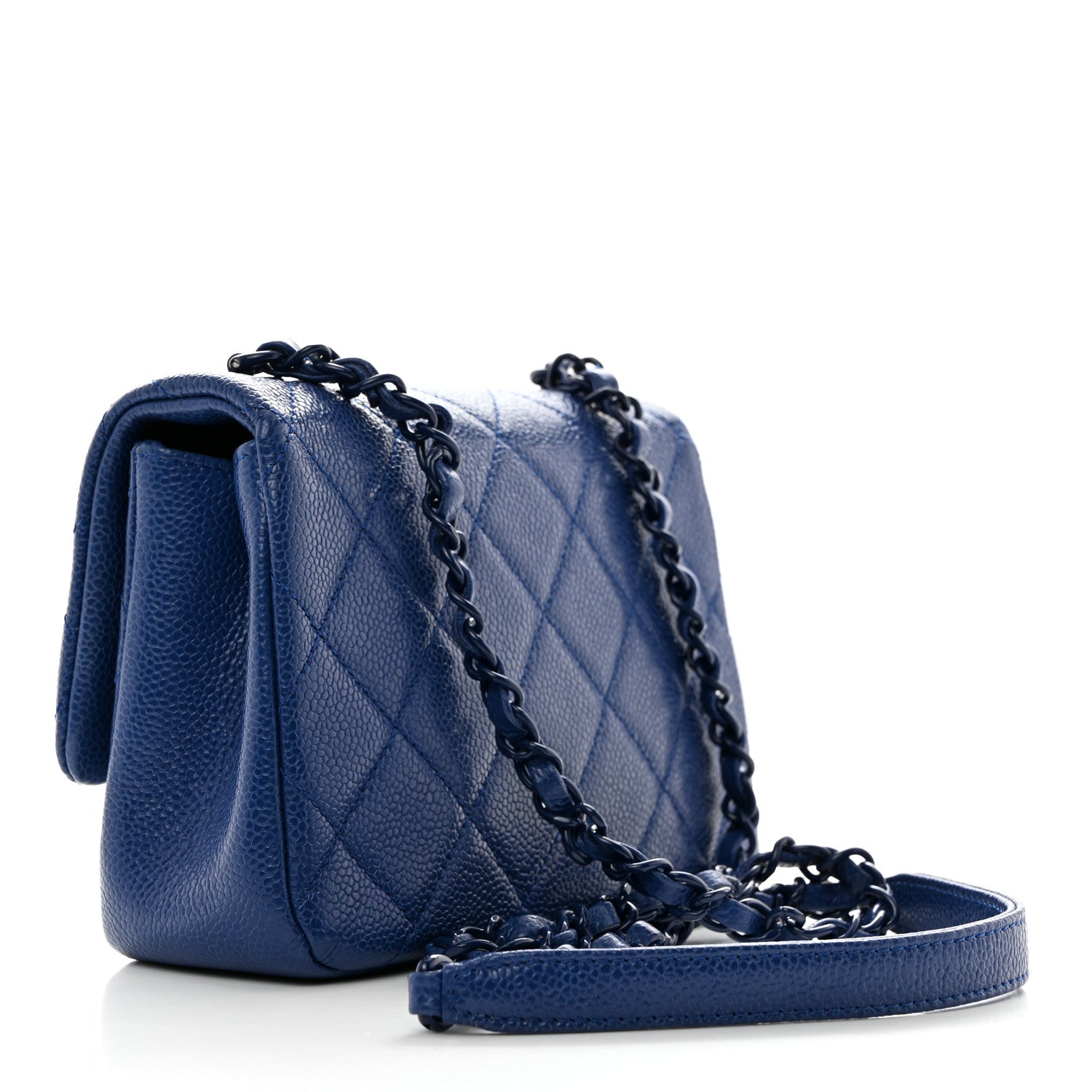 Chanel Caviar Quilted Incognito Mini Square Flap Dark Blue 2 of 10