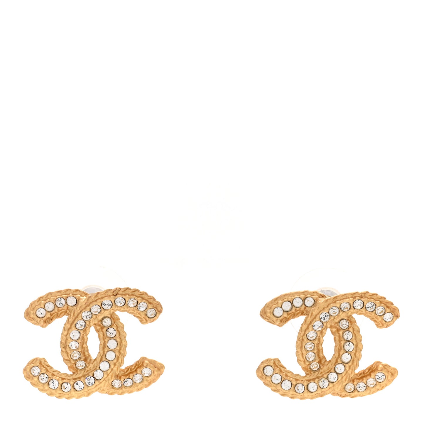 Crystal 90’s Icon CC Stud Earrings Gold