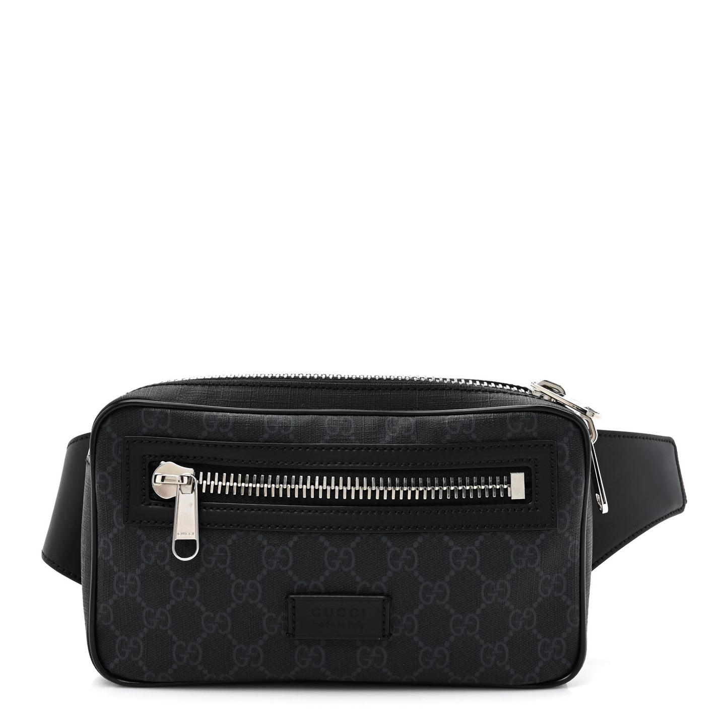 Soft GG Supreme Monogram Web Belt Bag Black Grey