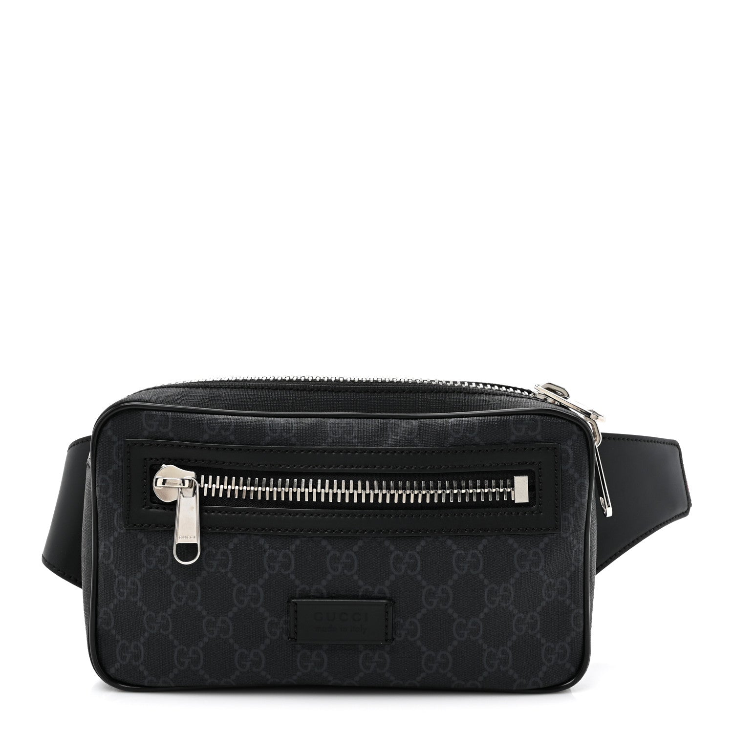 Gucci Soft GG Supreme Monogram Web Belt Bag Black Grey 1 of 10