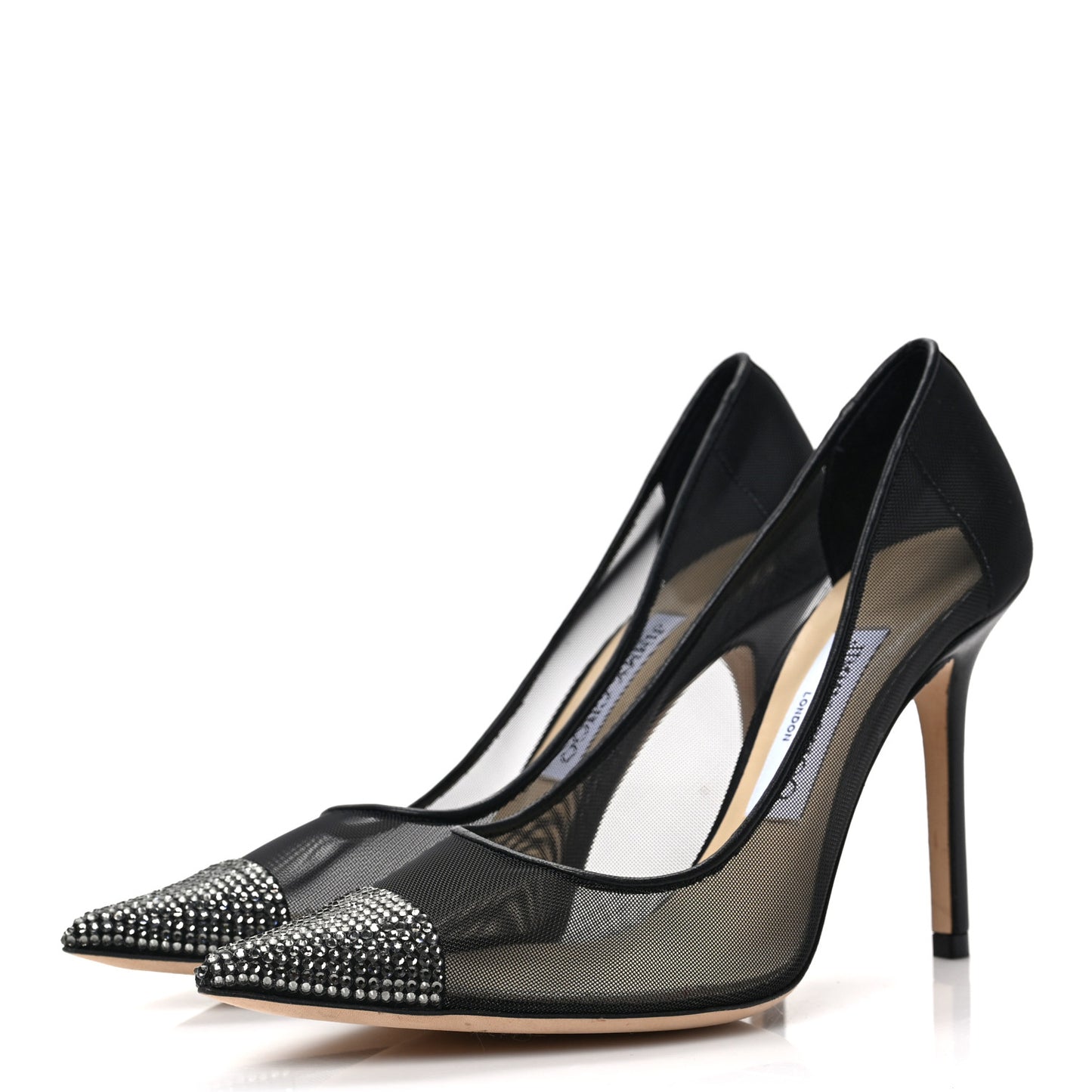 Mesh Crystal Pumps 36 Black