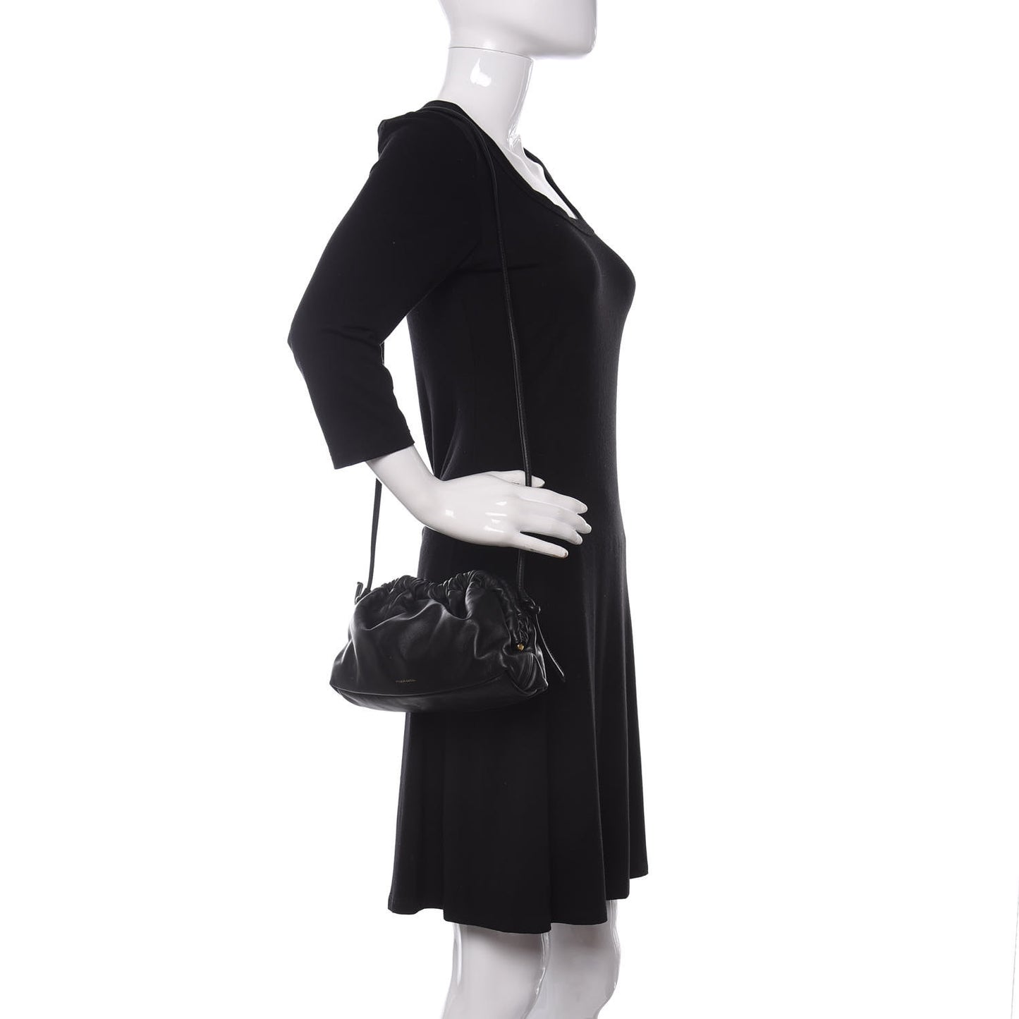 Lambskin Mini Cloud Clutch Black Flamma