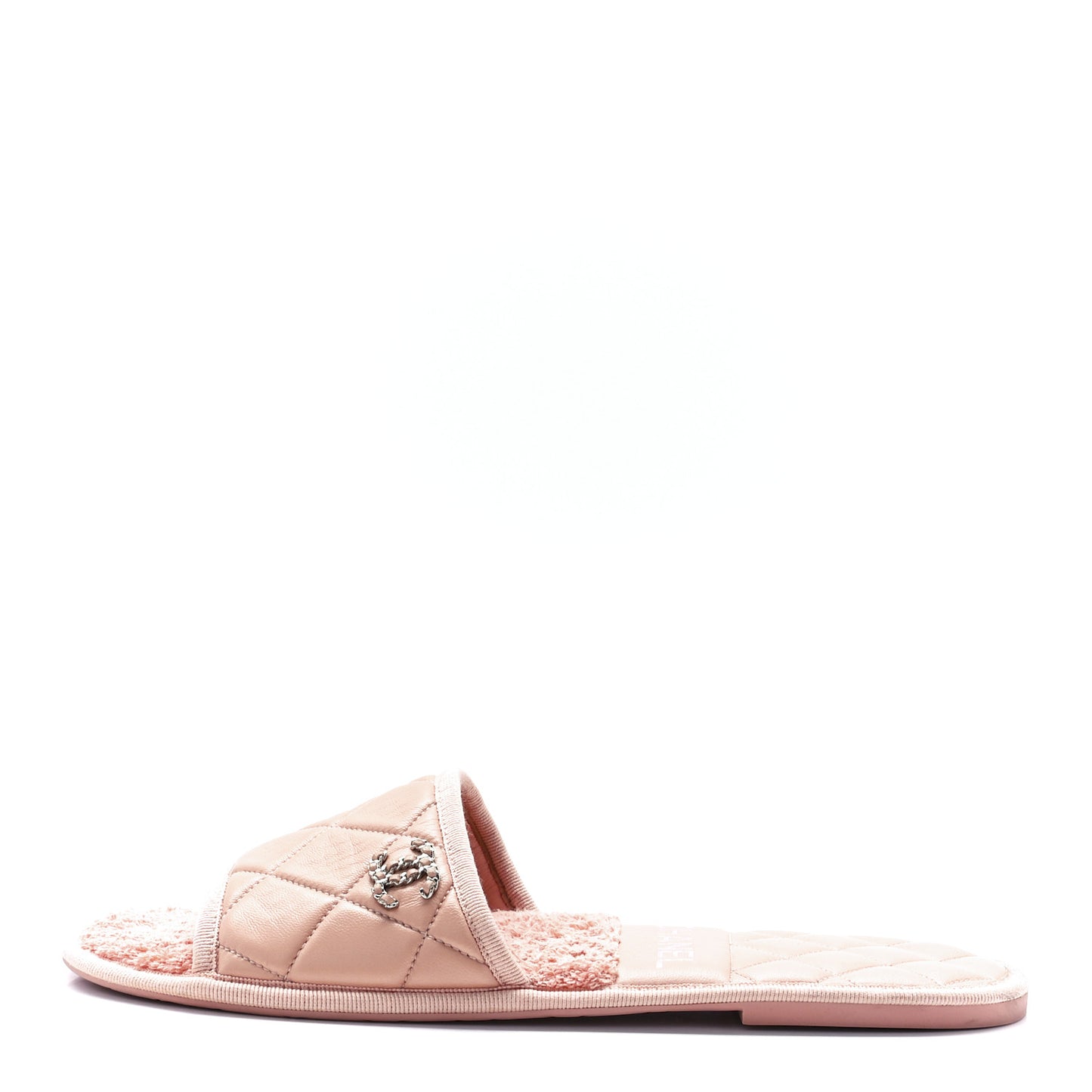 Lambskin CC Flat Mules S Light Pink