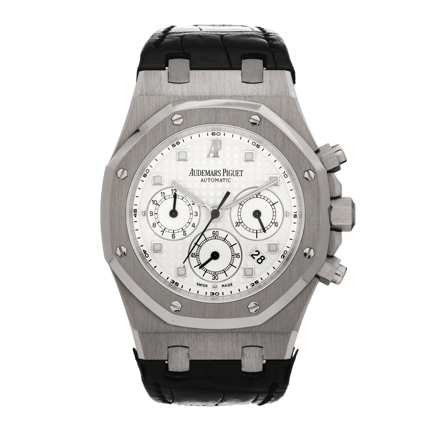 Audemars Piguet 18K White Gold Alligator 39mm Royal Oak Automatic Watch 26022BC.OO.D002CR.01 1 of 7