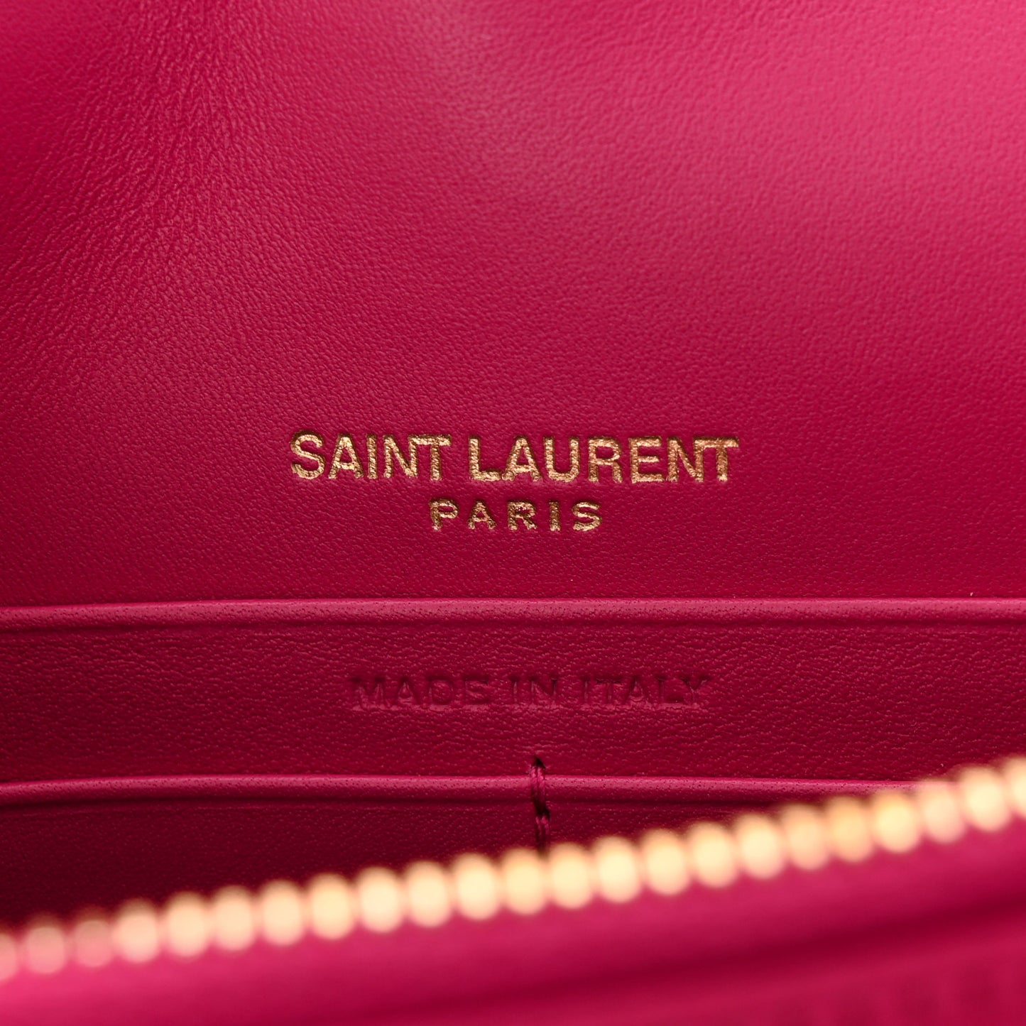 Satin Woven Monogram Kate Tassel Chain Wallet Guava Pink