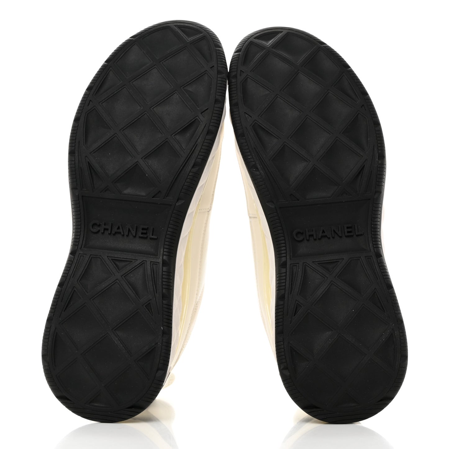 Velvet Calfskin Mixed Fibers CC Sneakers 39.5 Ivory Black